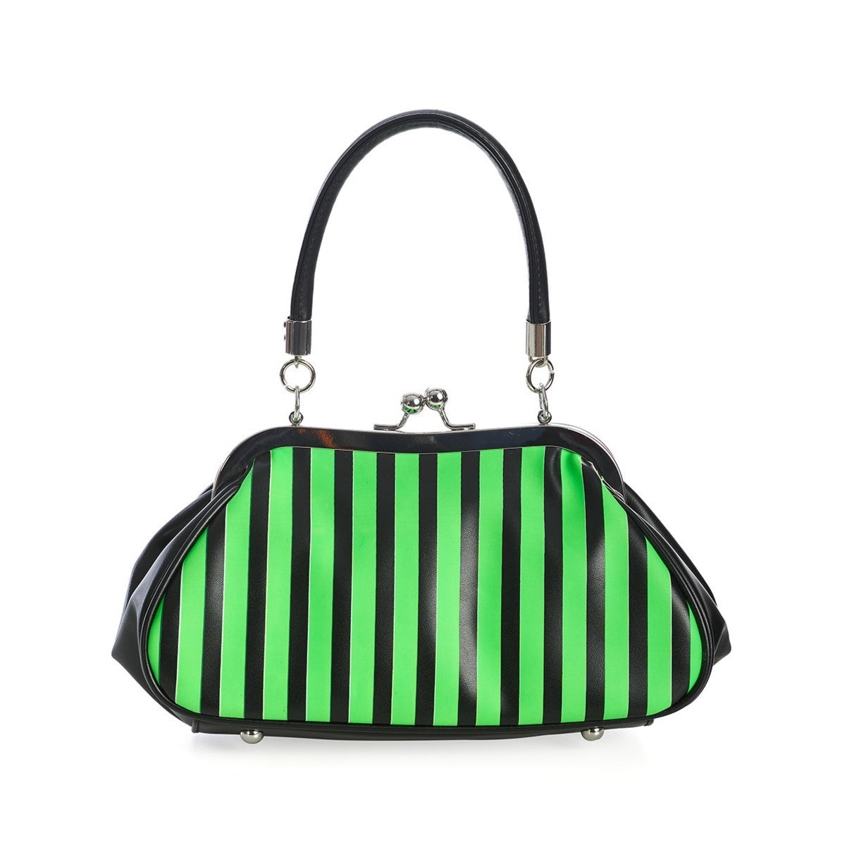 Banned Night of Mystery Stripy Gothic Bat Bow Handbag