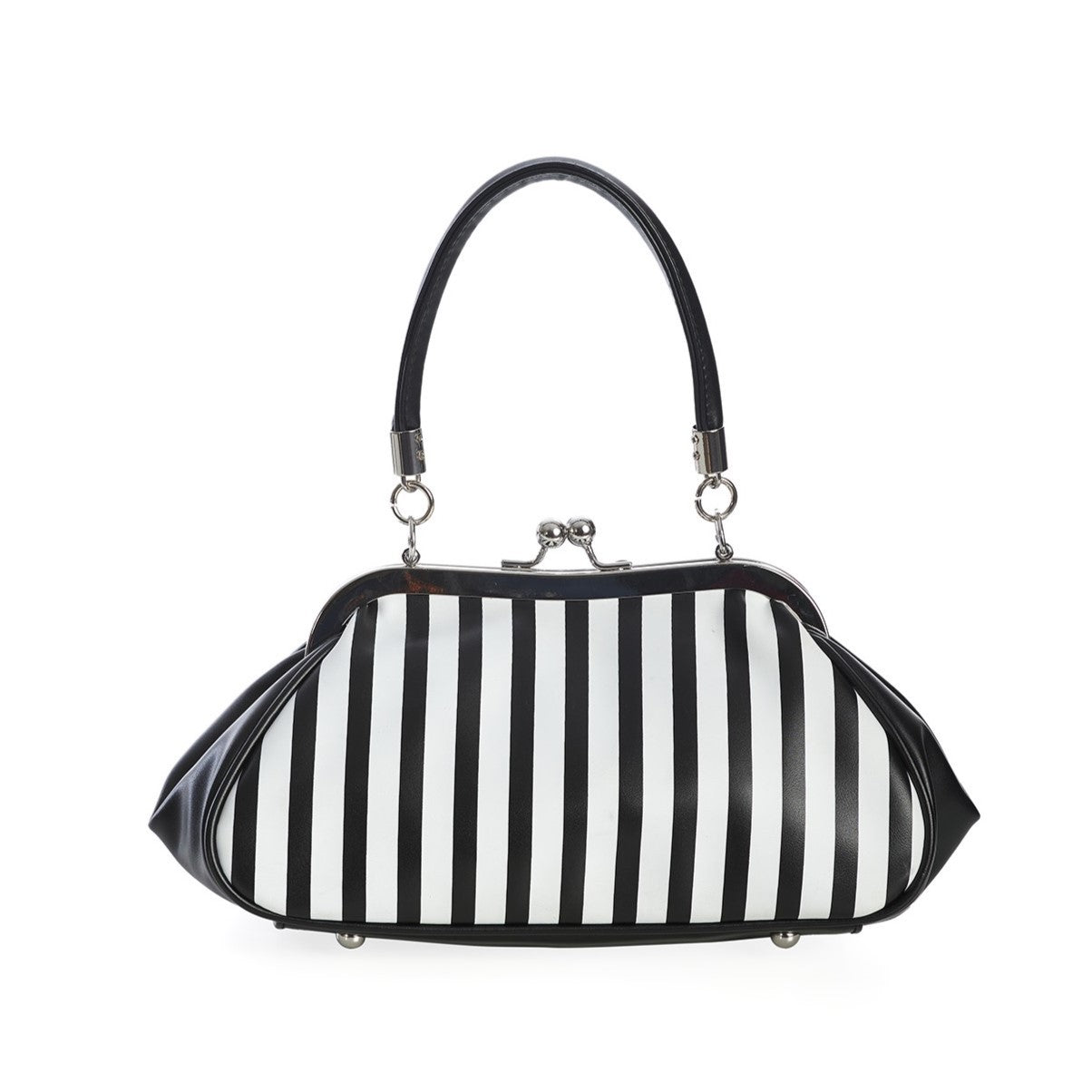 Banned Night of Mystery Stripy Gothic Bat Bow Handbag