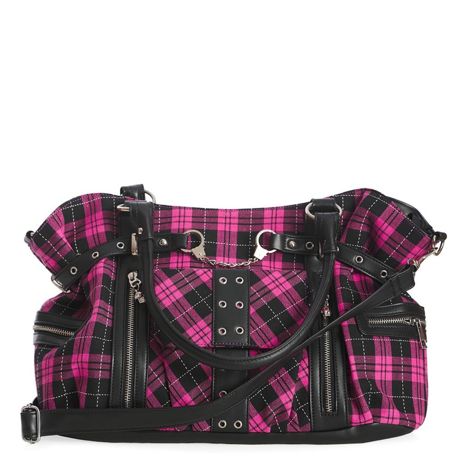 Banned Rise Up Gothic Handcuff Punk Bag, Pink