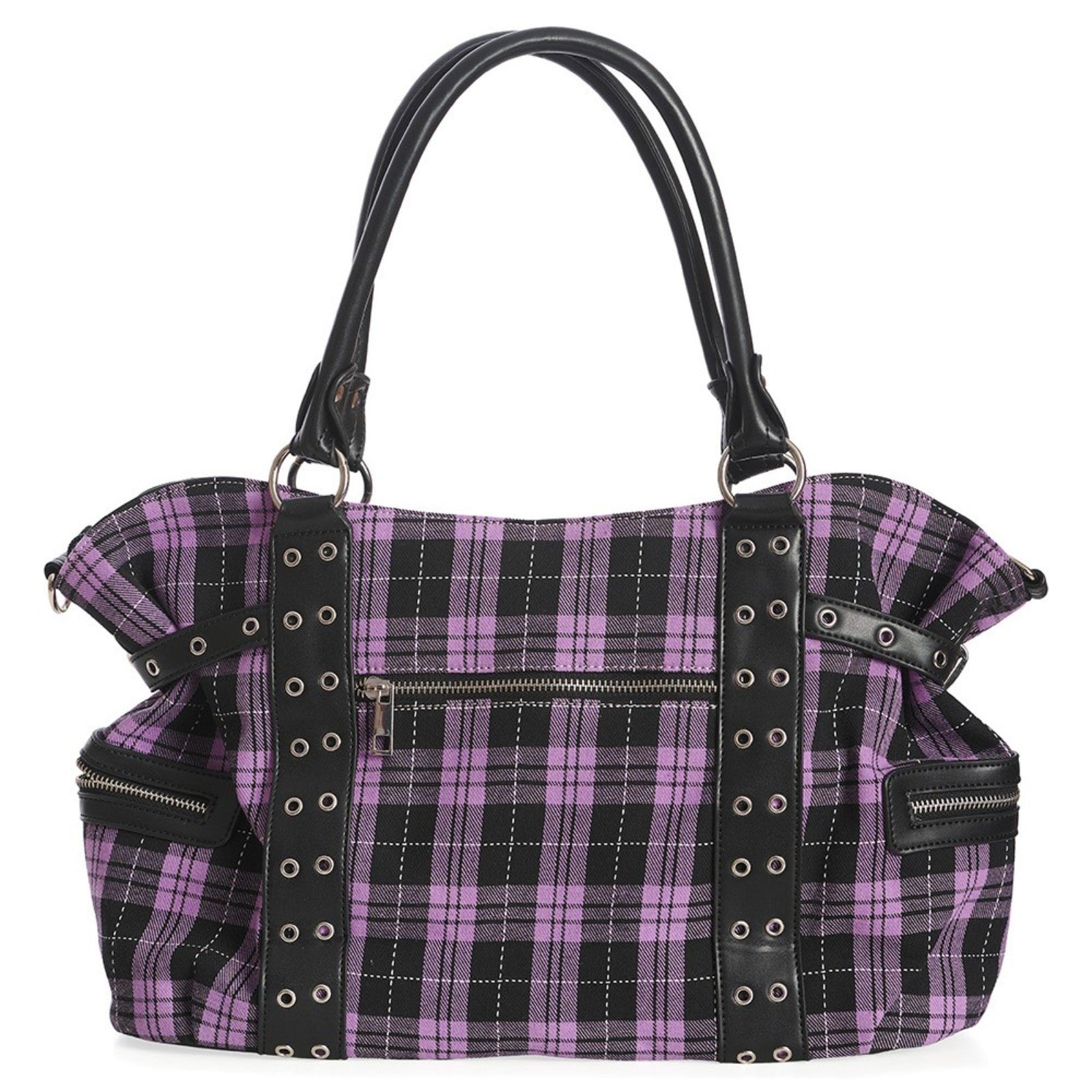 Banned Rise Up Gothic Handcuff Punk Bag, Purple