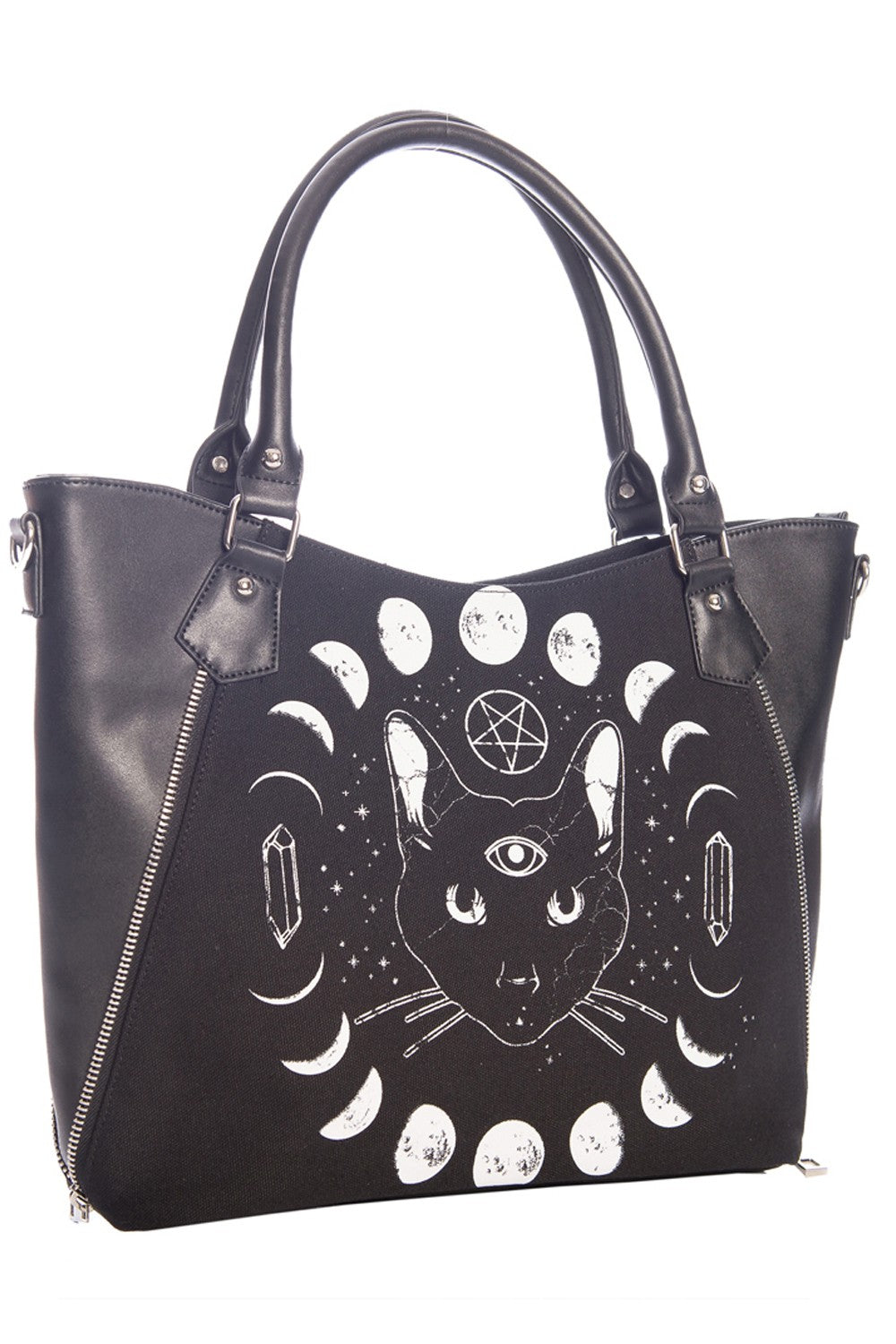 Banned Pentacle Coven Moon Phases Cat Bag