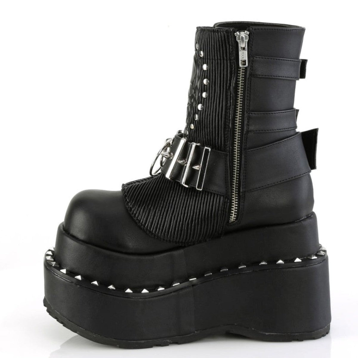 Demonia Bear 150 Skull Shield Gothic Ankle Platform Boots