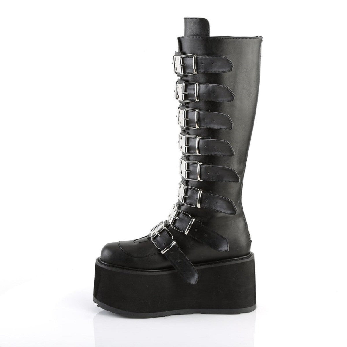 Demonia Damned 318 Platform Buckle Strap Knee High Boots