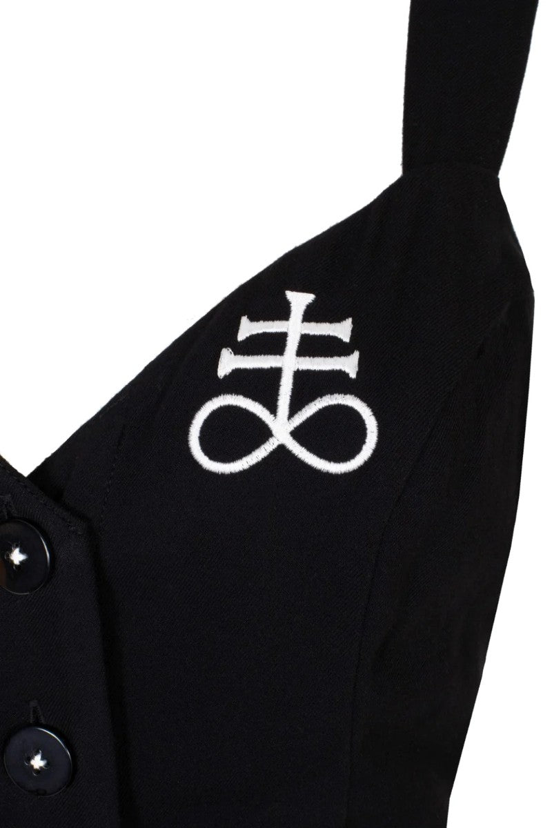Hell Bunny Destroya Embroidery Gothic Knee Dress