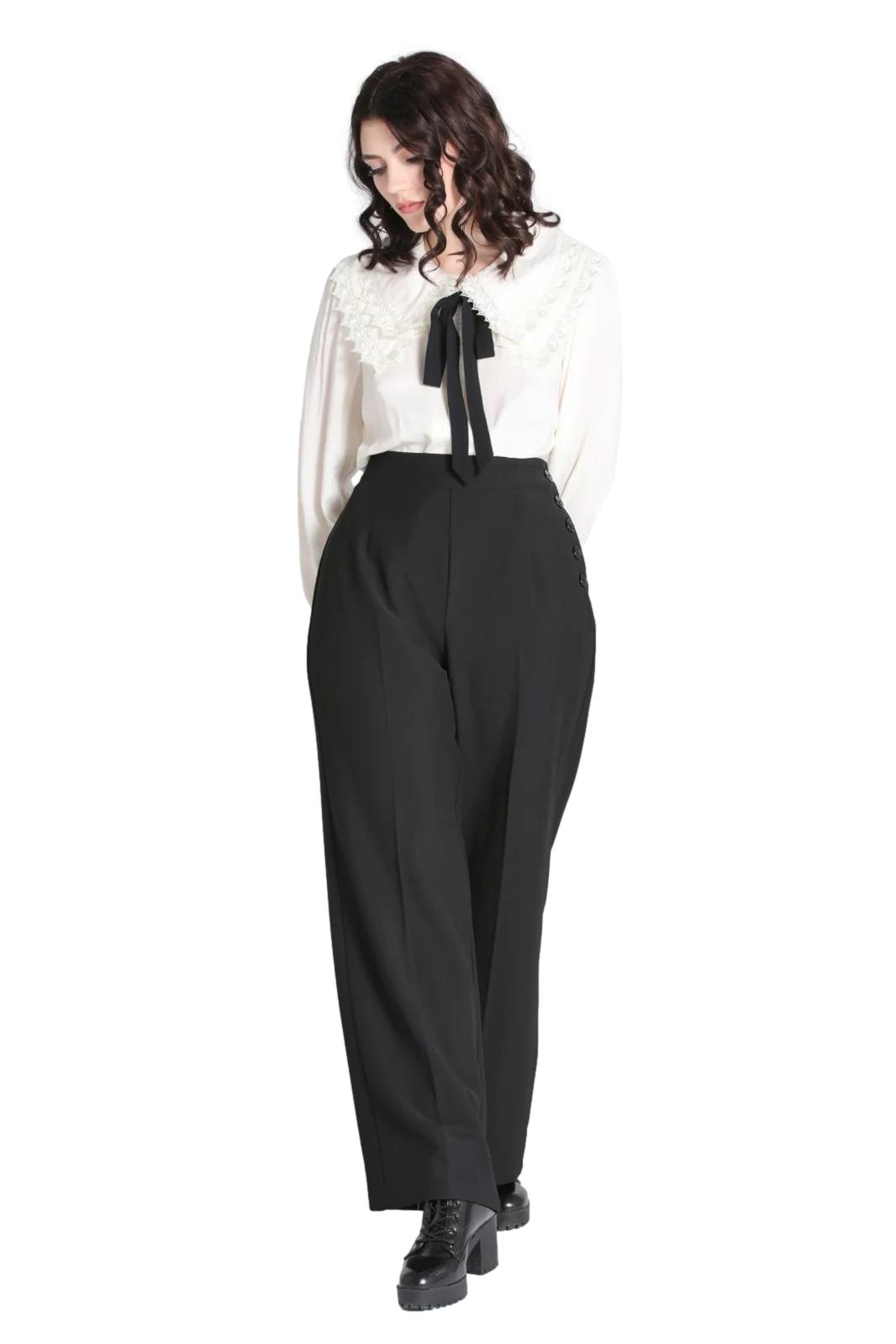 Hell Bunny Ginger Swing 1950s Vintage Wide Trousers