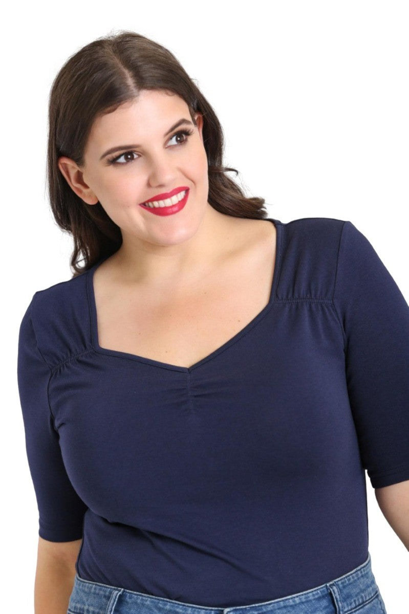 Hell Bunny Philippa Half Sleeve Vintage Top| Ro Rox Boutique | Ro Rox