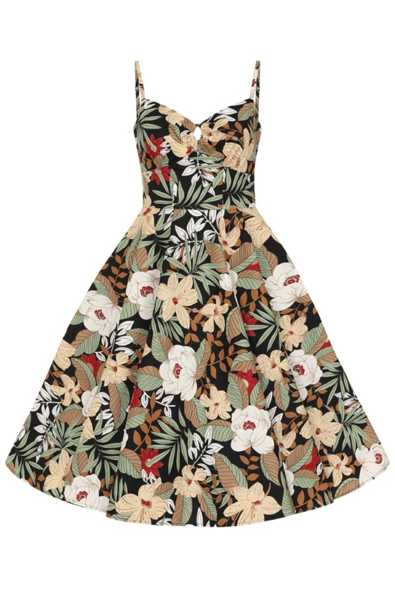 Hell Bunny Adelaida Tropical 1950's Pinup Floral Dress
