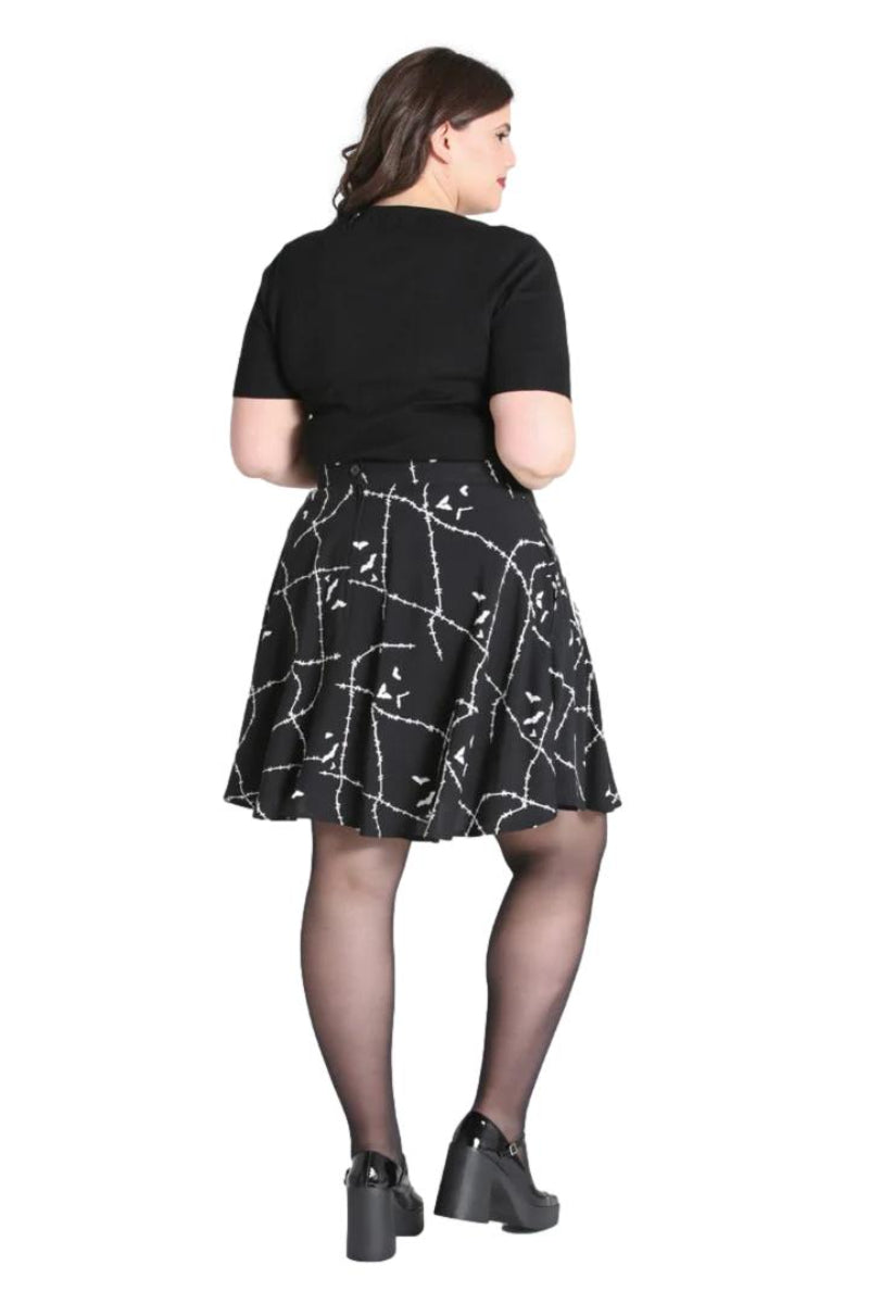 Hell Bunny Stitches Mini Skirt Gothic Contrast Bat & Pockets
