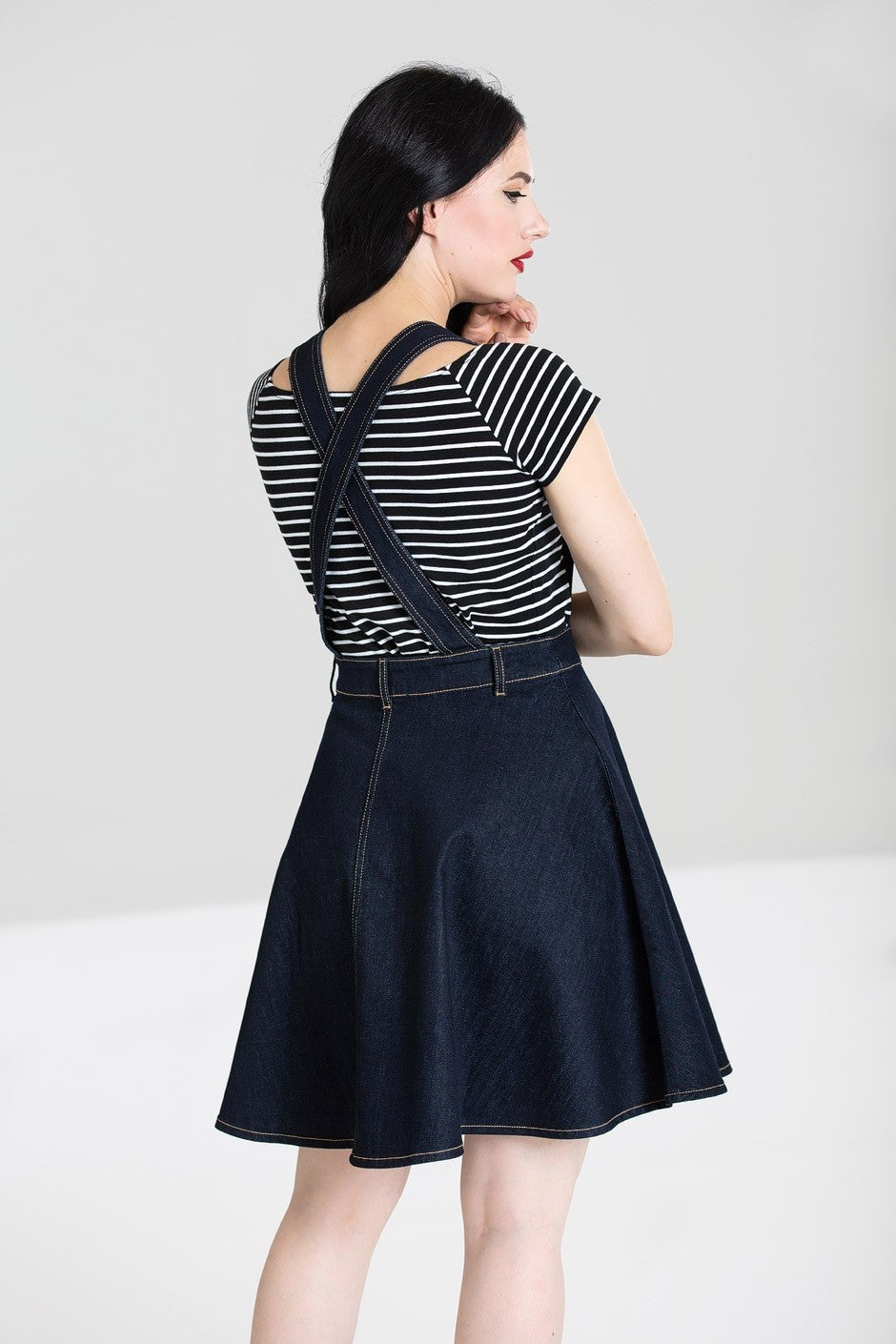 Hell Bunny Dakota Denim Pinafore Retro 50's Dress | Ro Rox