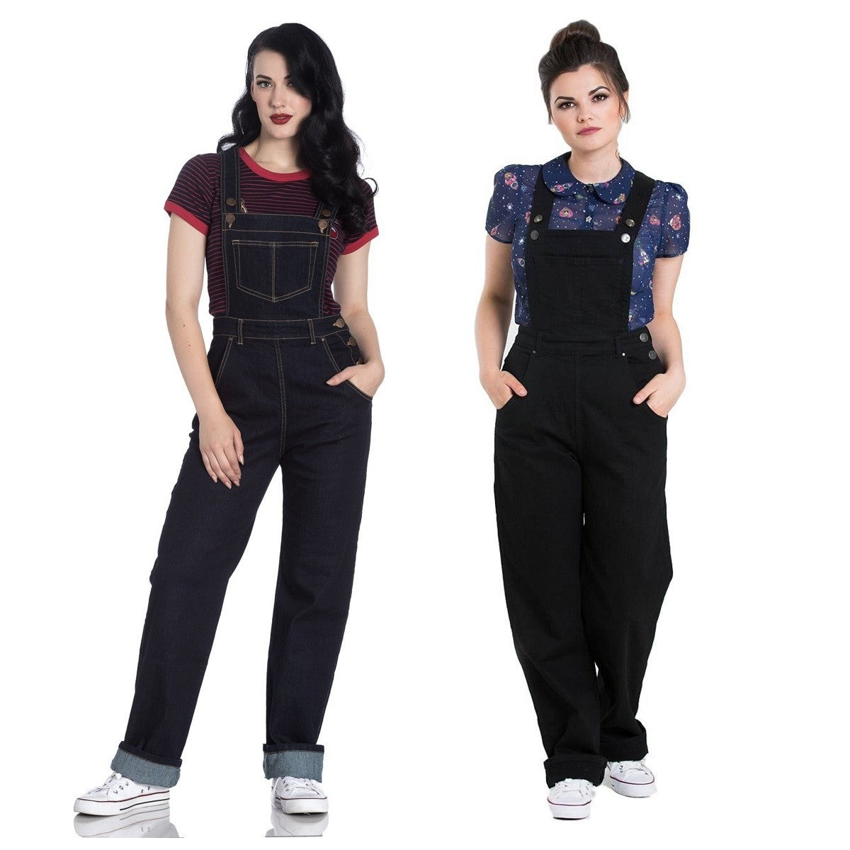 Hell Bunny Elly May 40 s Denim Dungarees