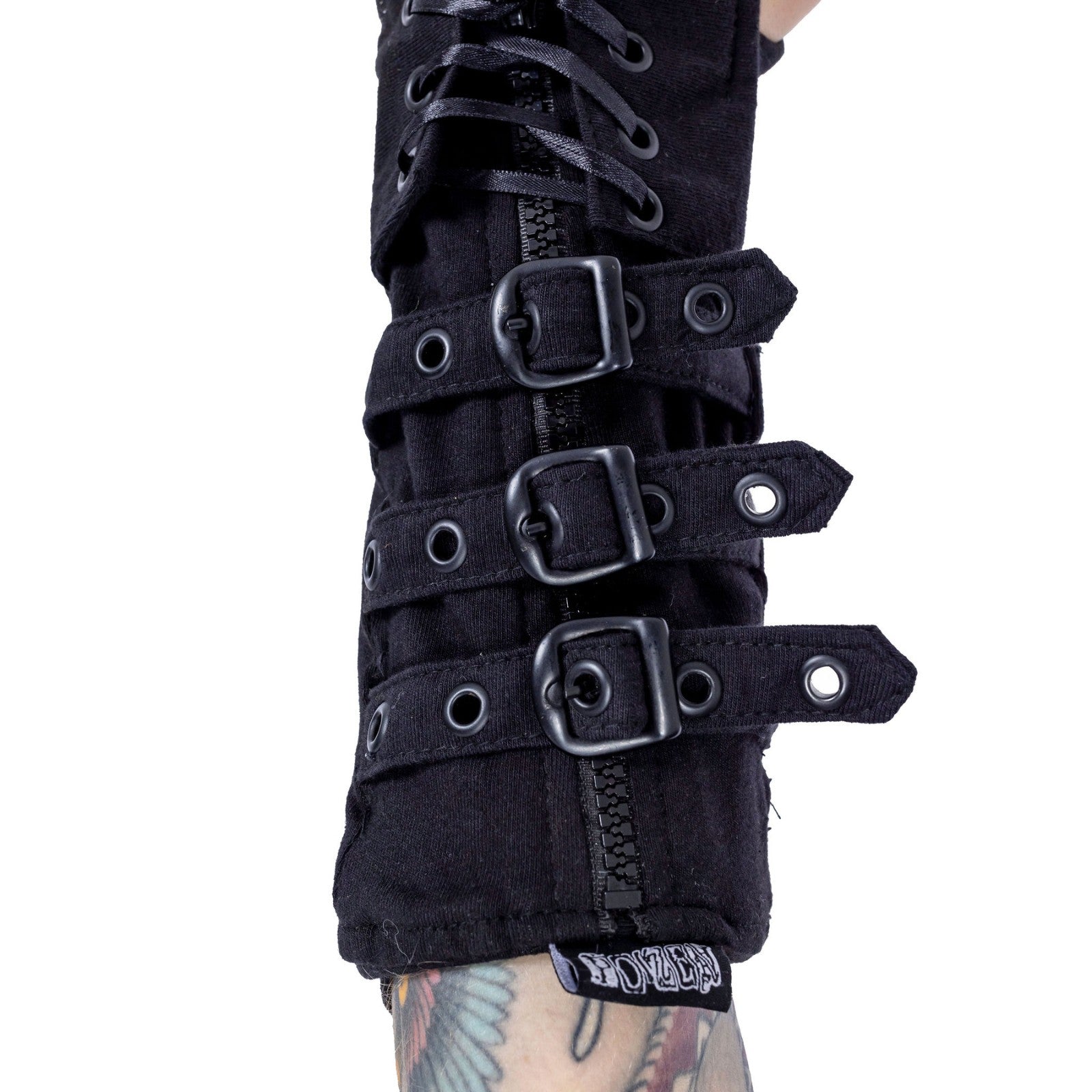 Poizen Industries Astorath Gothic Buckle Lace-up Arm Warmers