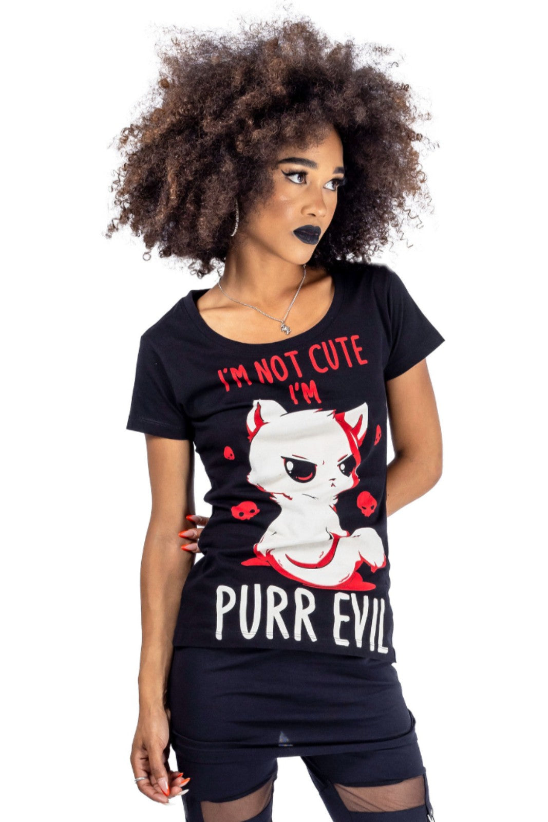 Cupcake Cult Purr Evil Goth Punk T-shirt