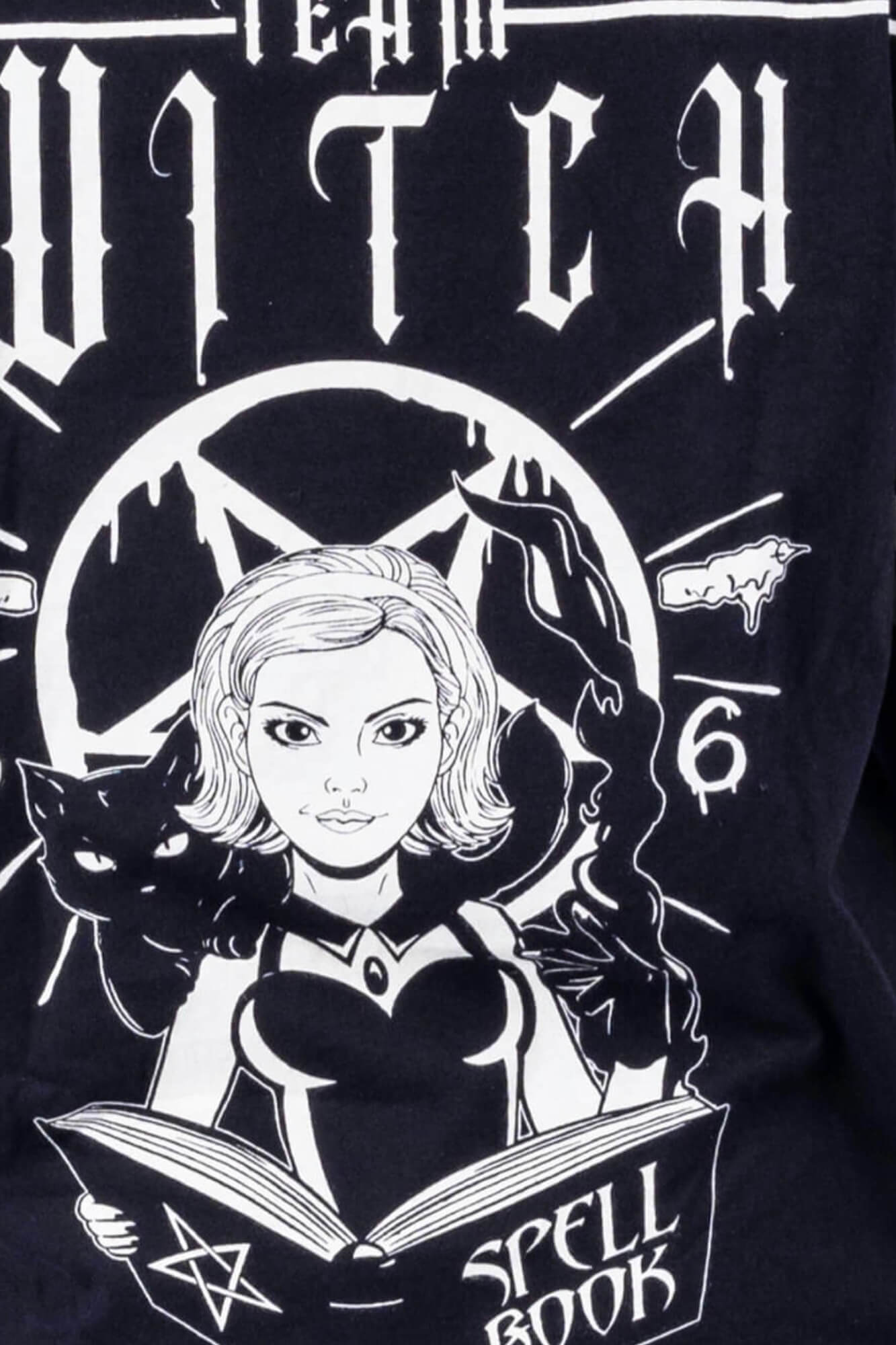 Heartless Team Witch Oversized Gothic Print Varsity T-Shirt