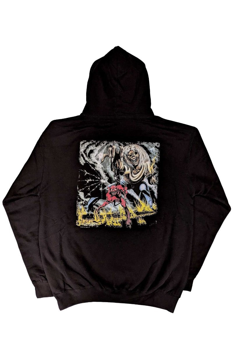 Iron Maiden Unisex Number Of The Beast Vintage Logo Faded Edge Album Hoodie