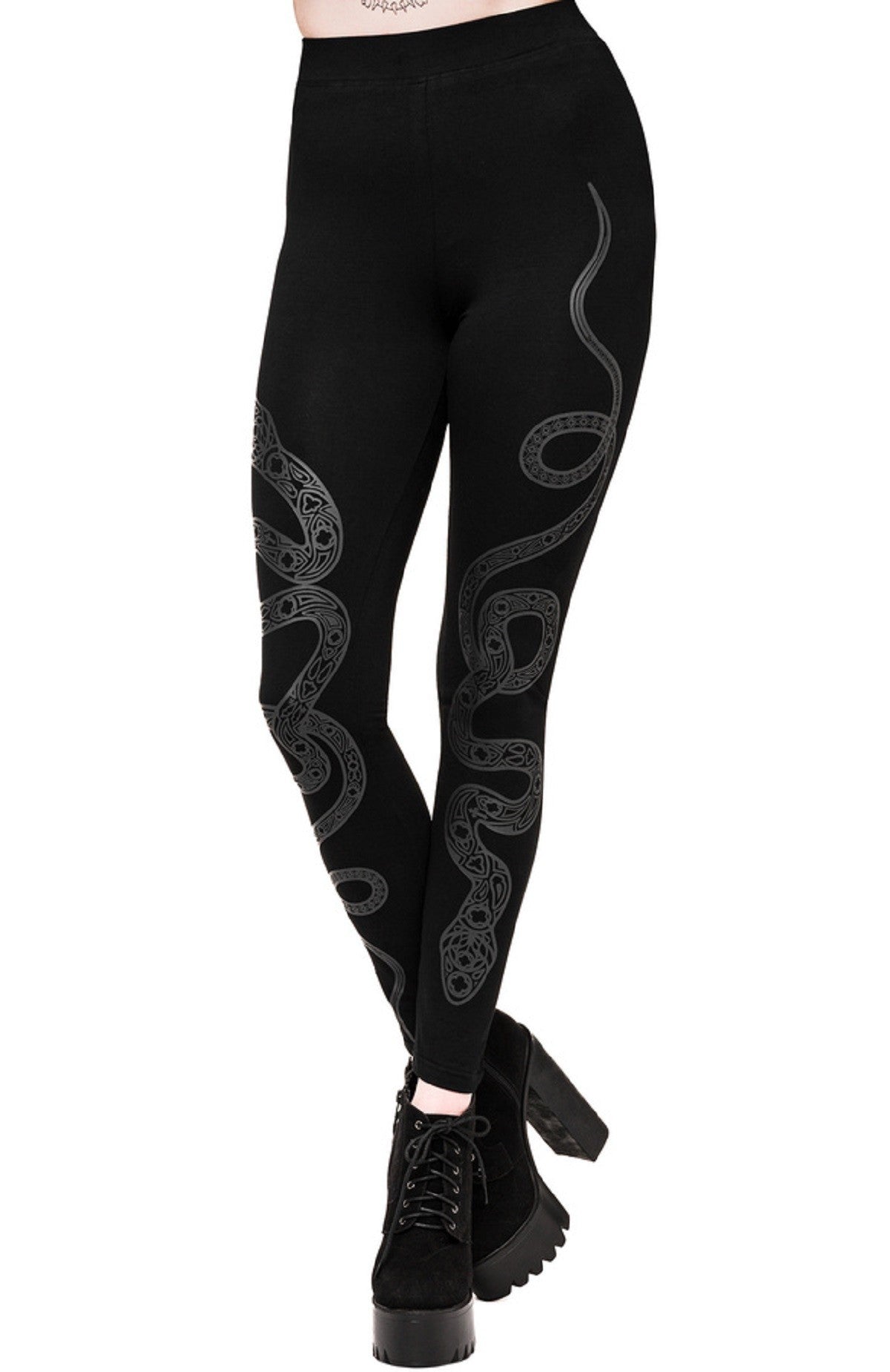 Restyle Cathedral Snake Gothic Cotton Leggings