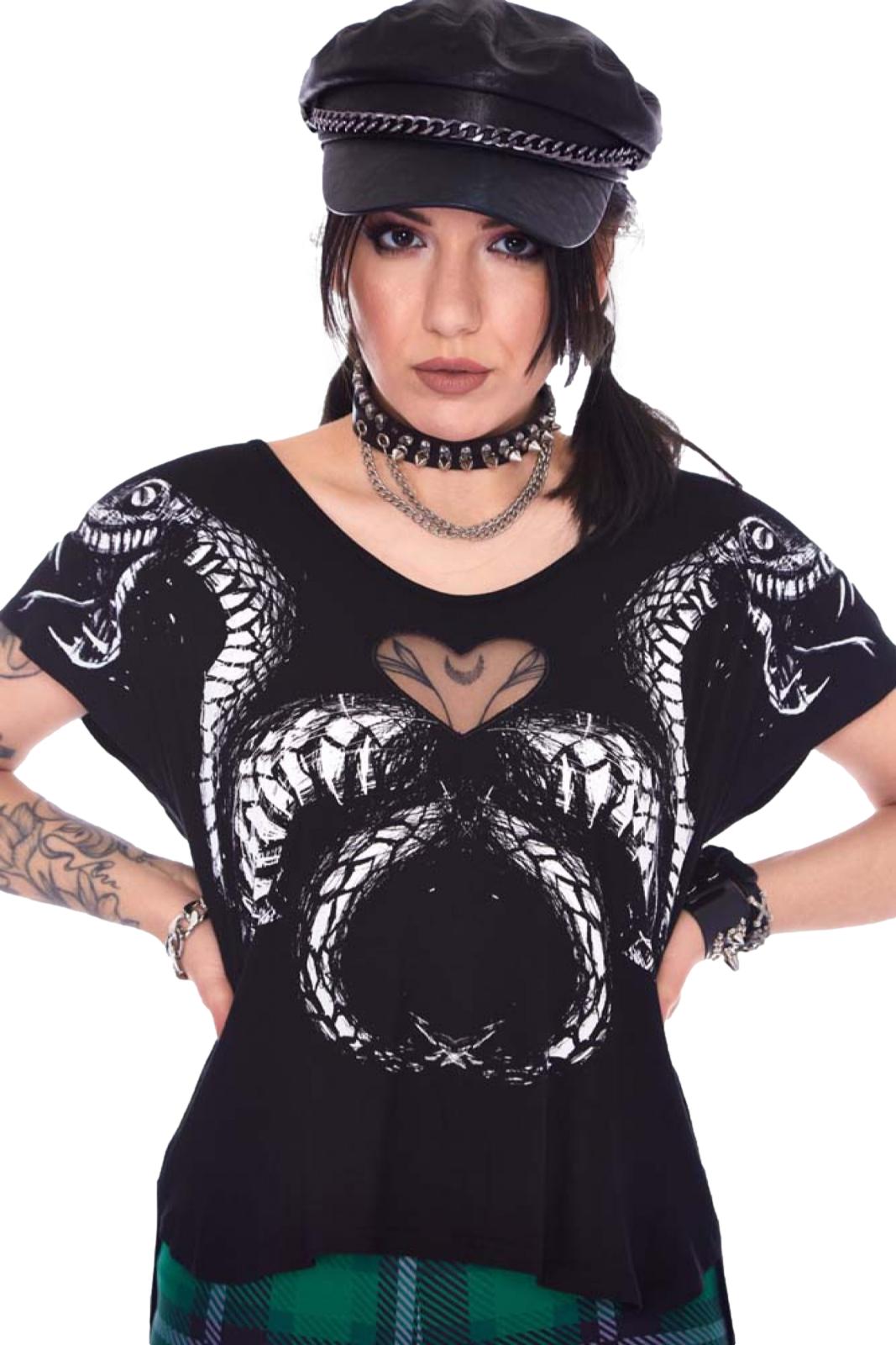 Jawbreaker Never Trust Love Snake Print Oversized T-shirt