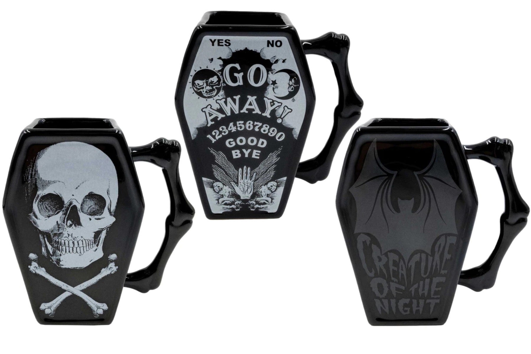 Kreepsville 666 Go Away Ouija Séance Goth Coffin Shaped Mug