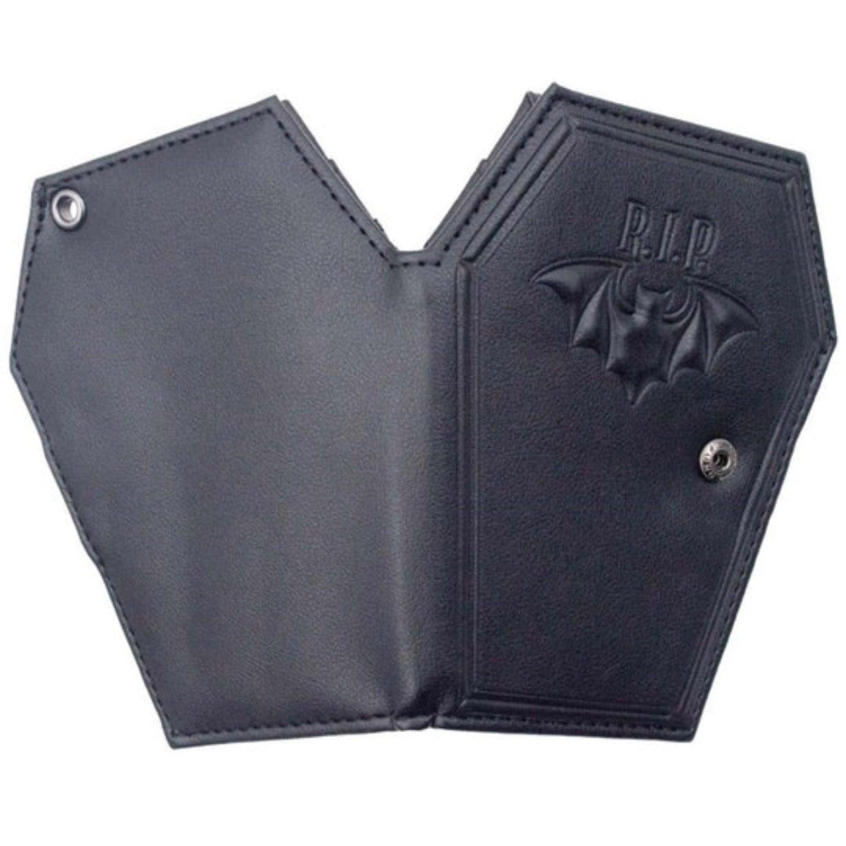 Kreepsville 666 Embossed Bat RIP Coffin Faux Leather Wallet