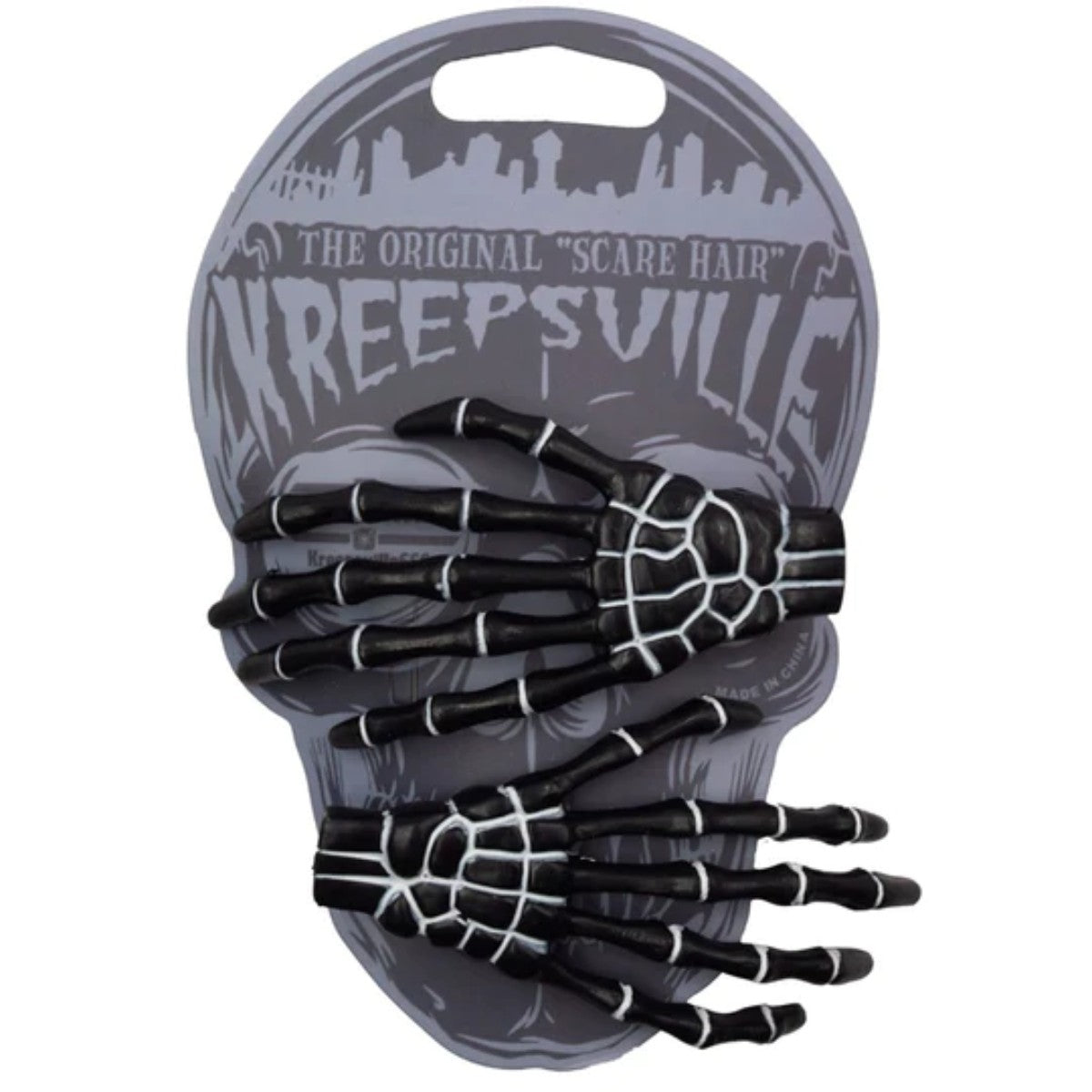 Kreepsville 666 Gothic Skeleton Hand Hair Slides Halloween