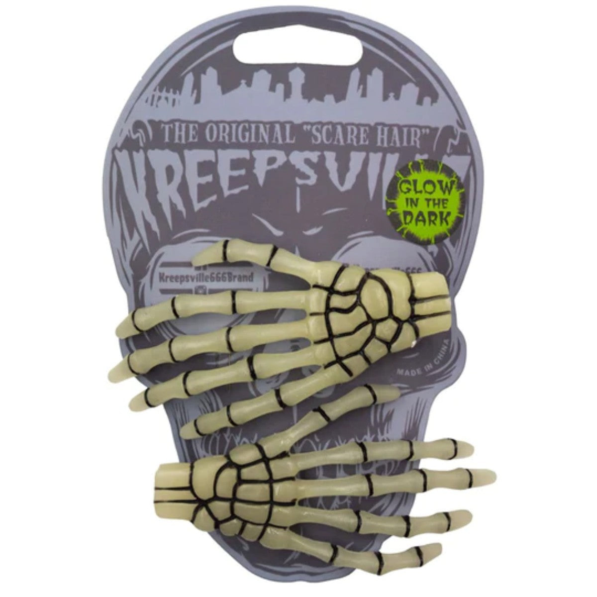 Kreepsville 666 Glow In the Dark Skeleton Hand Hair Slides