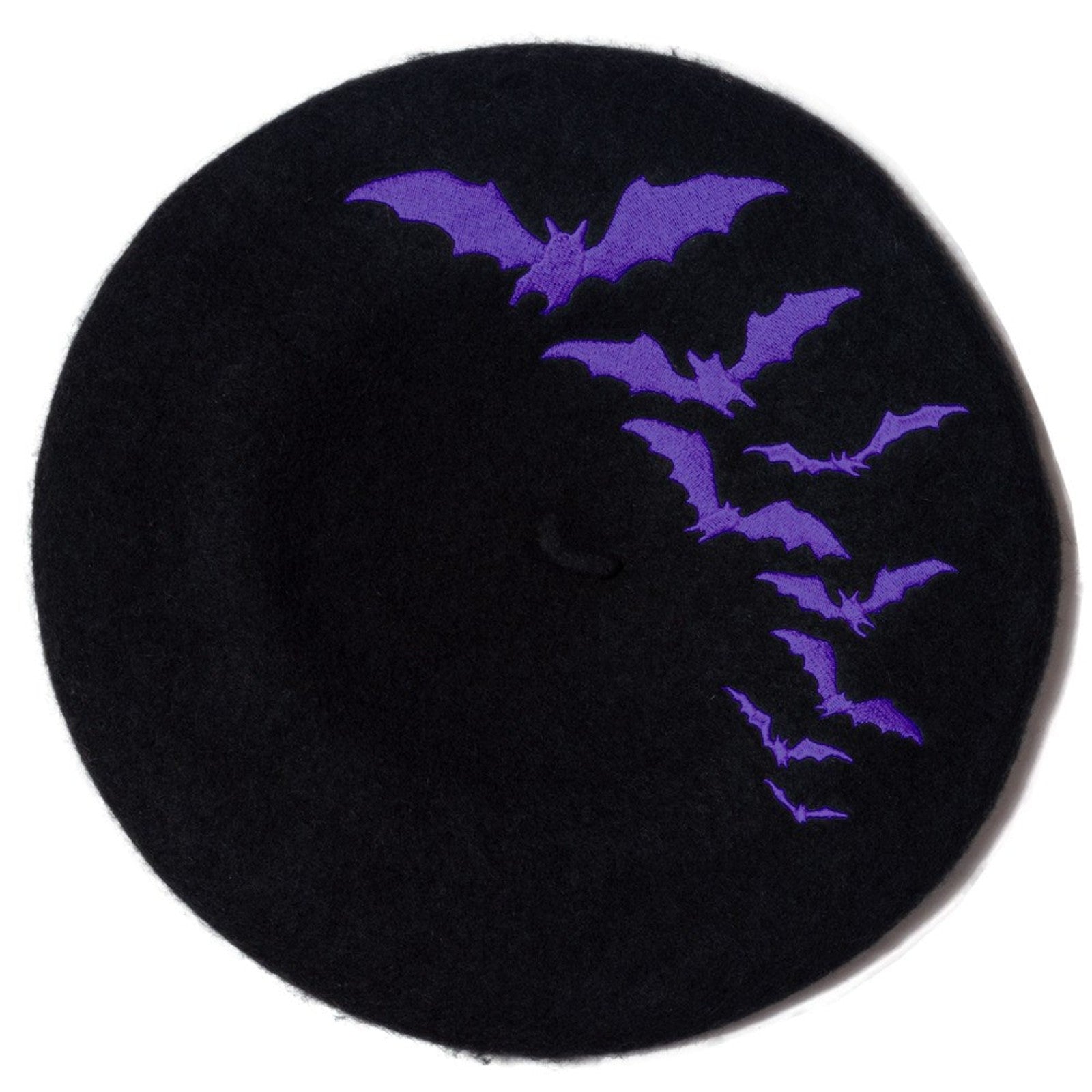 Kreepsville 666 Bat Repeat Purple Beret Hat Gothic Accessory