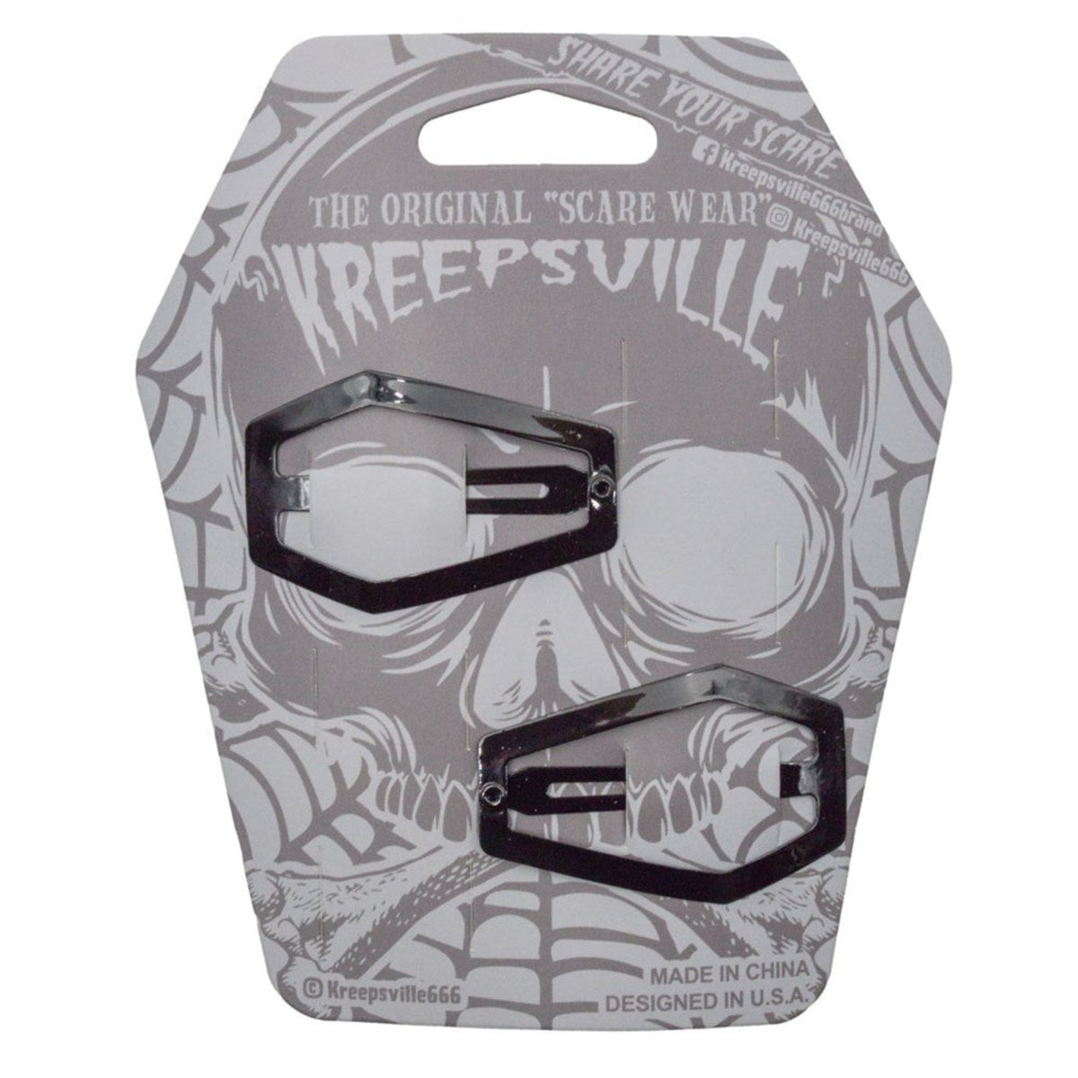 Kreepsville 666 Bat Snap Clips - Pinces Cheveux Chauve-Souris Gothique Vampire Halloween