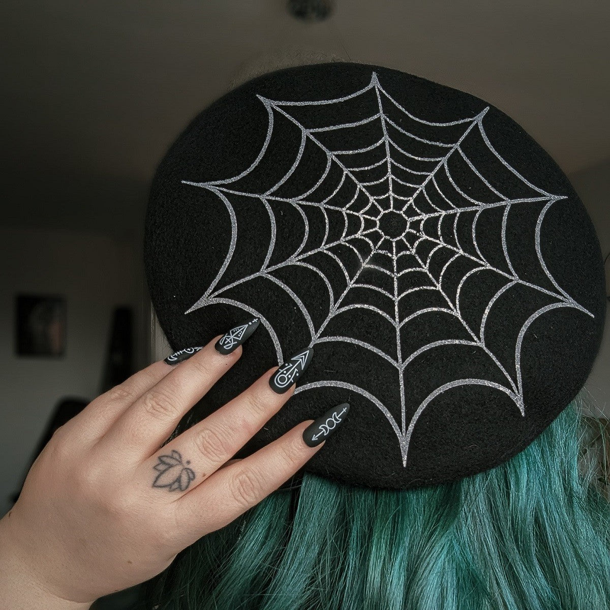 Kreepsville 666 Spider Web Beret Hat Gothic Accessory