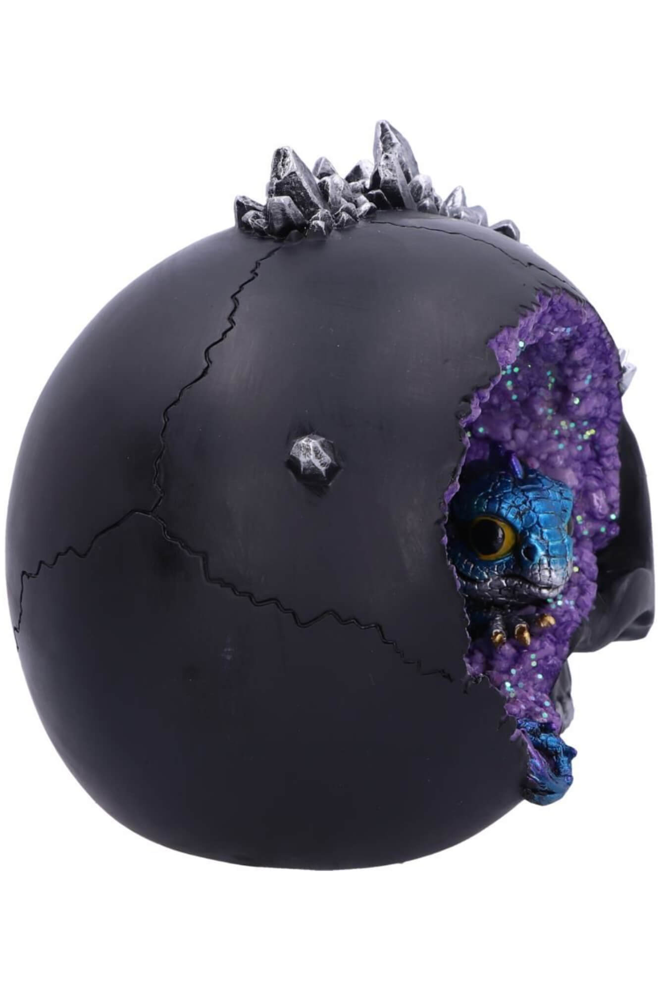 Nemesis Now Crystal Cave Small Dragon Hiding within a Crystal Skull 16.5cm