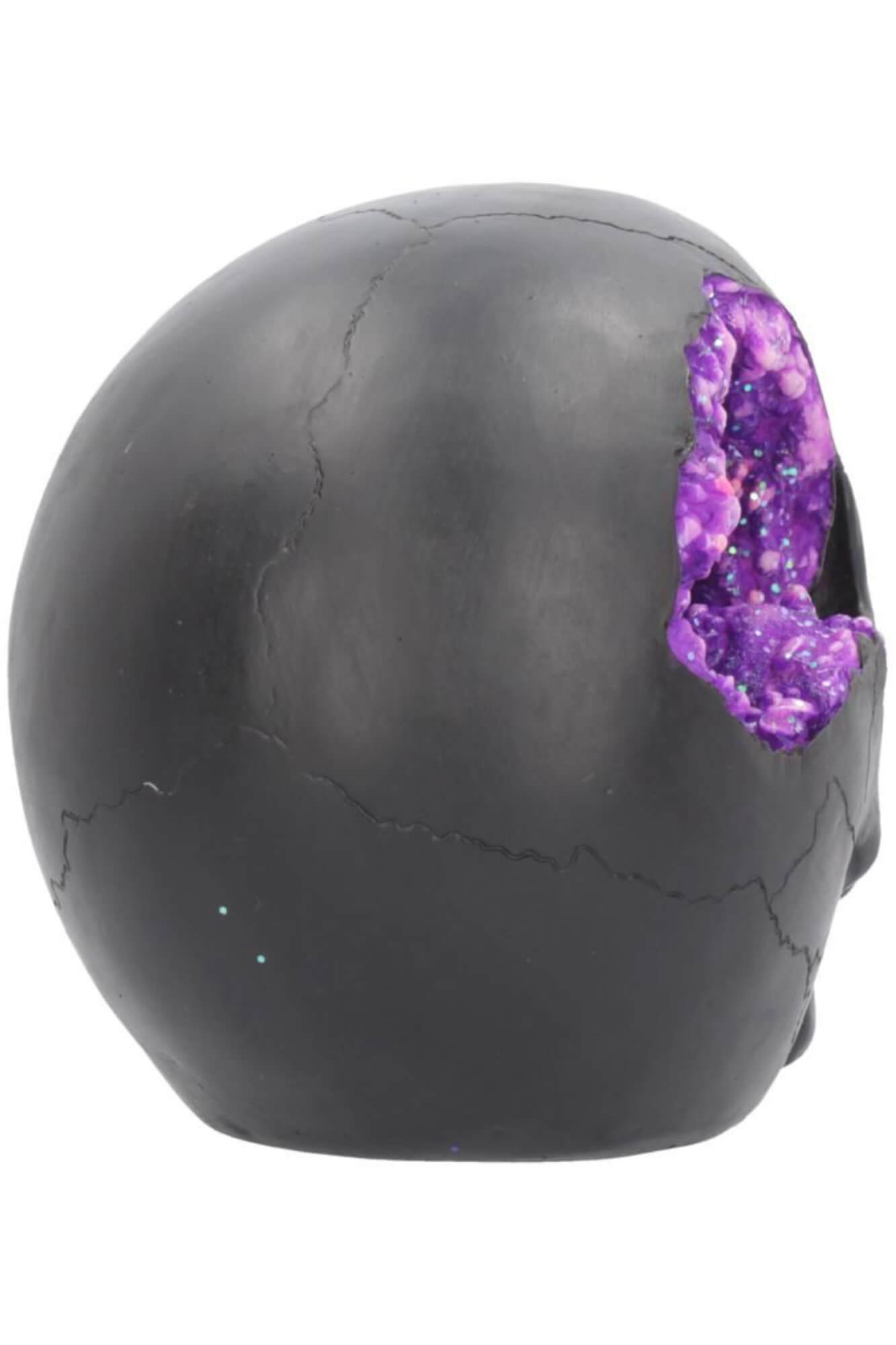 Nemesis Now Geode Skull Black Purple Gothic Glitter Figurine