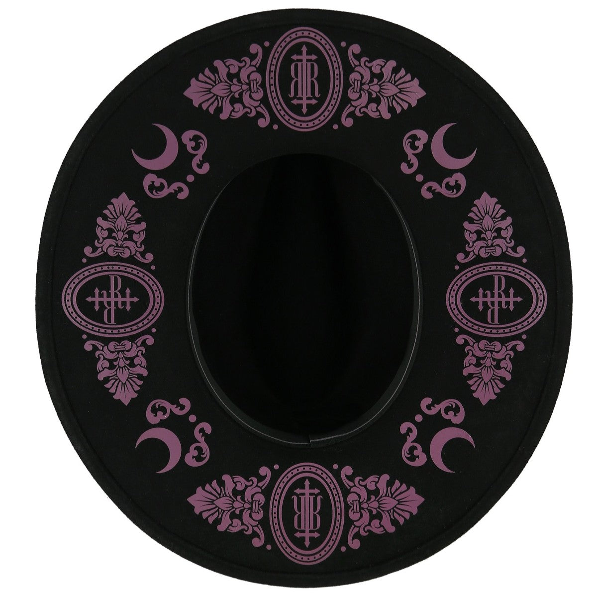 Restyle Gothic Wide Stiff Brim Baroque Purple Monogram Hat