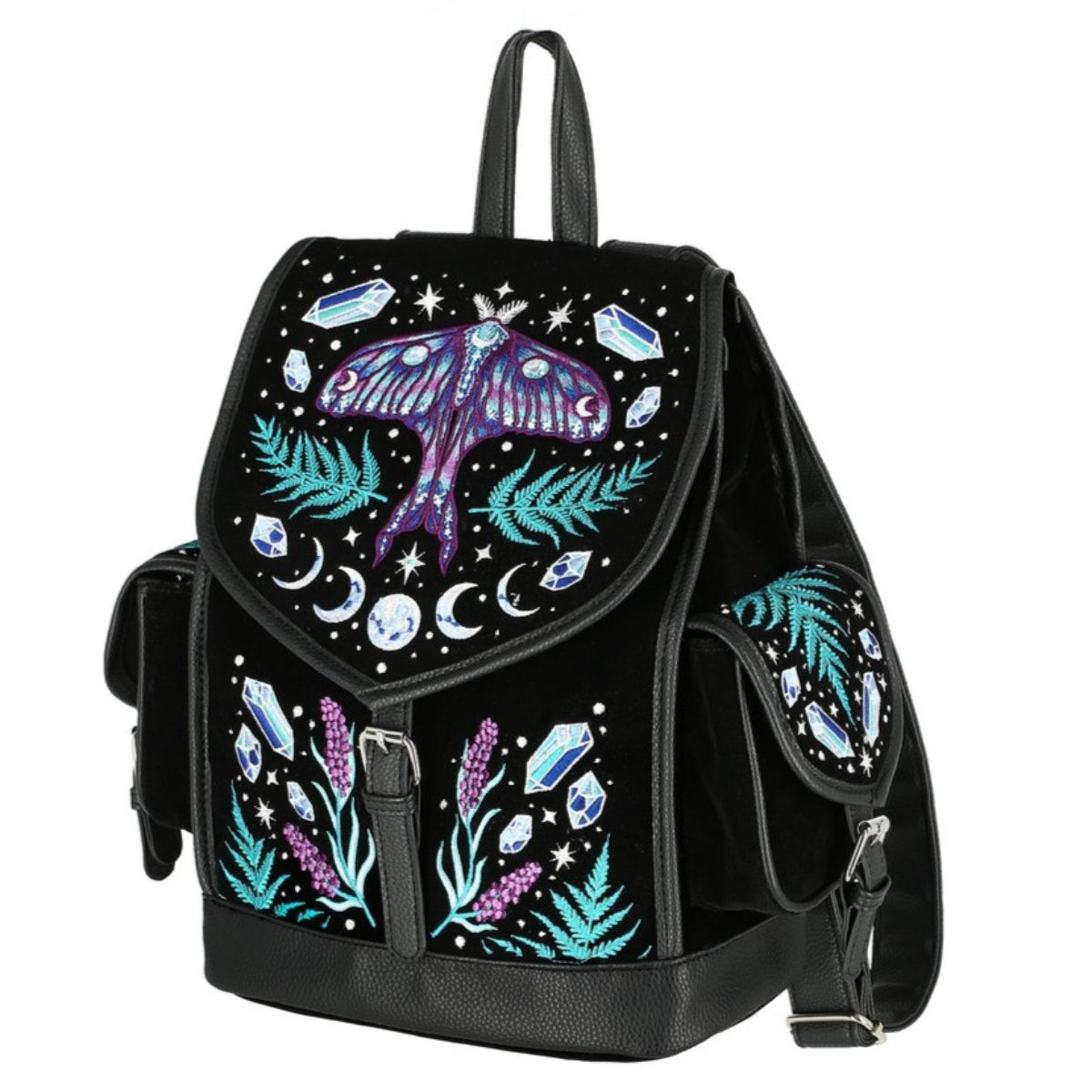 Restyle Enchanted Forest Magic Moth Embroidery Backpack