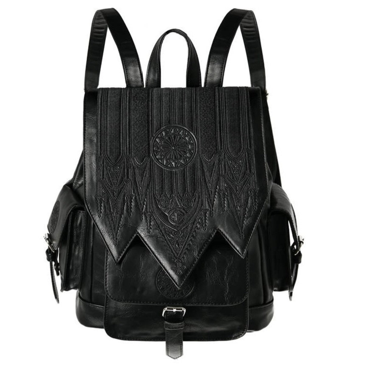 Restyle Rosette Inverted Cathedral Embroidery Goth Backpack