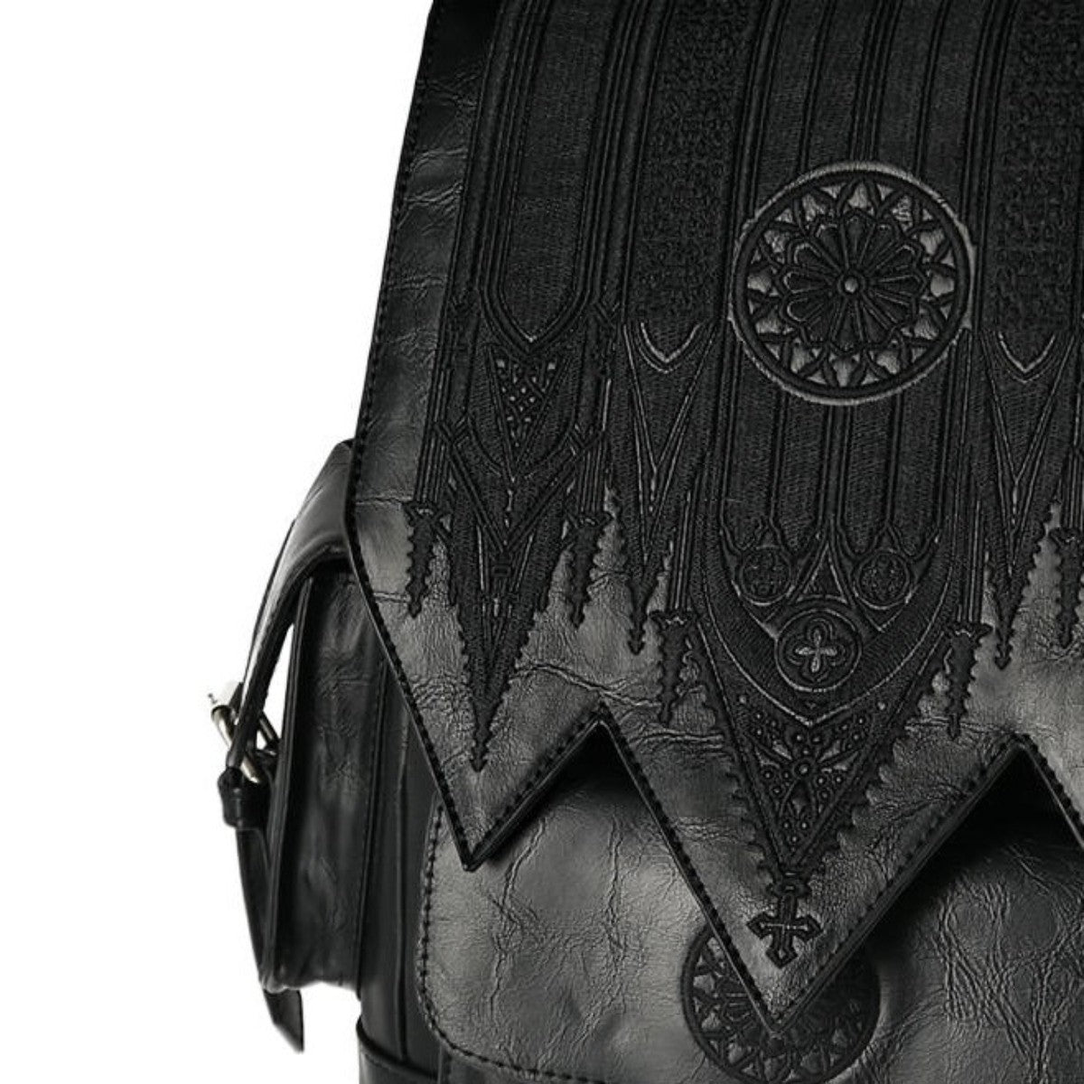 Restyle Rosette Inverted Cathedral Embroidery Goth Backpack | Ro Rox