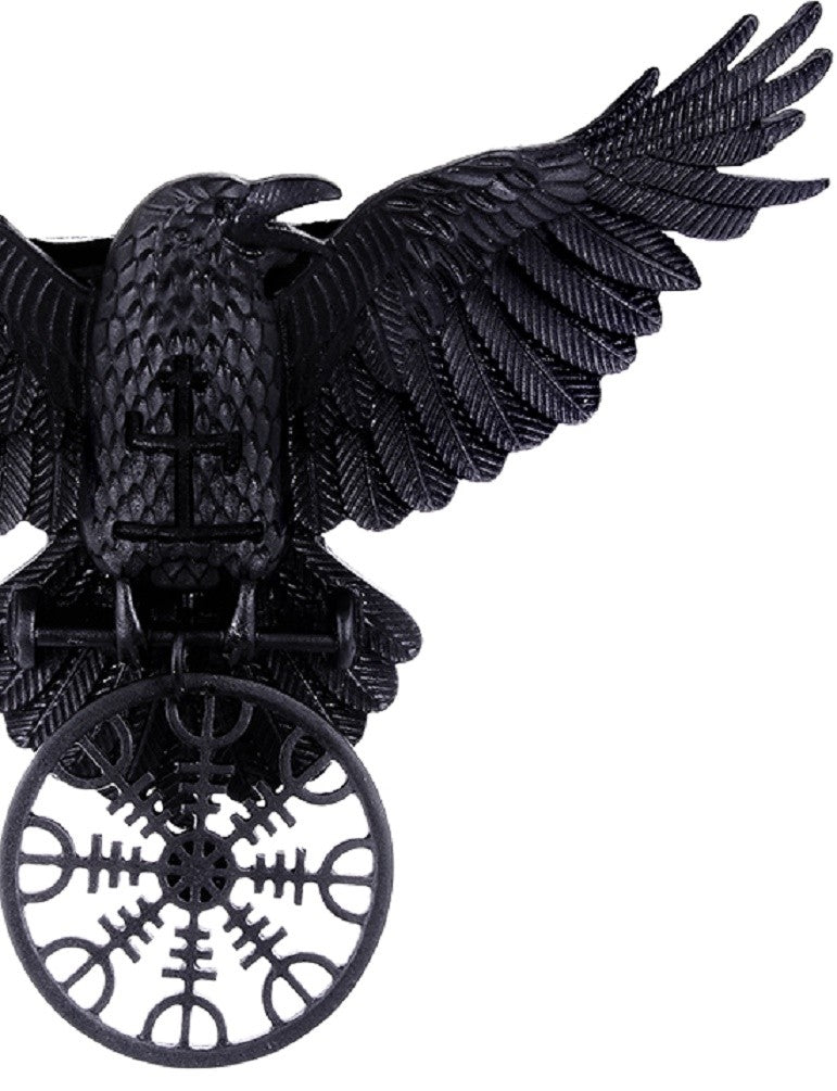Restyle Black Helm of Awe Raven Gothic Punk Pendant Necklace