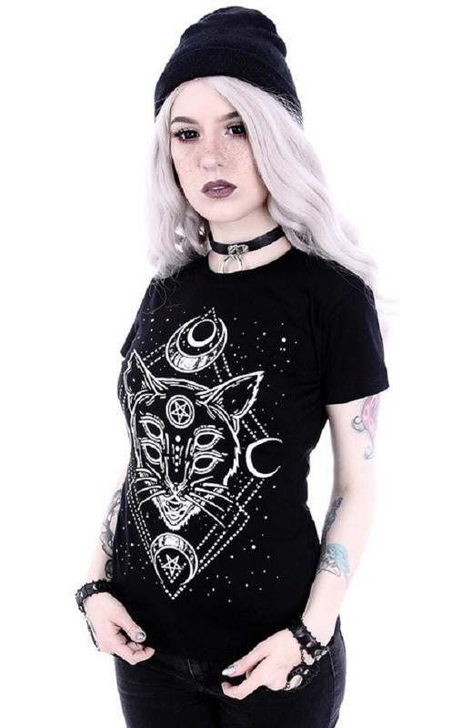Restyle Galaxy Cat Gothic T-shirt