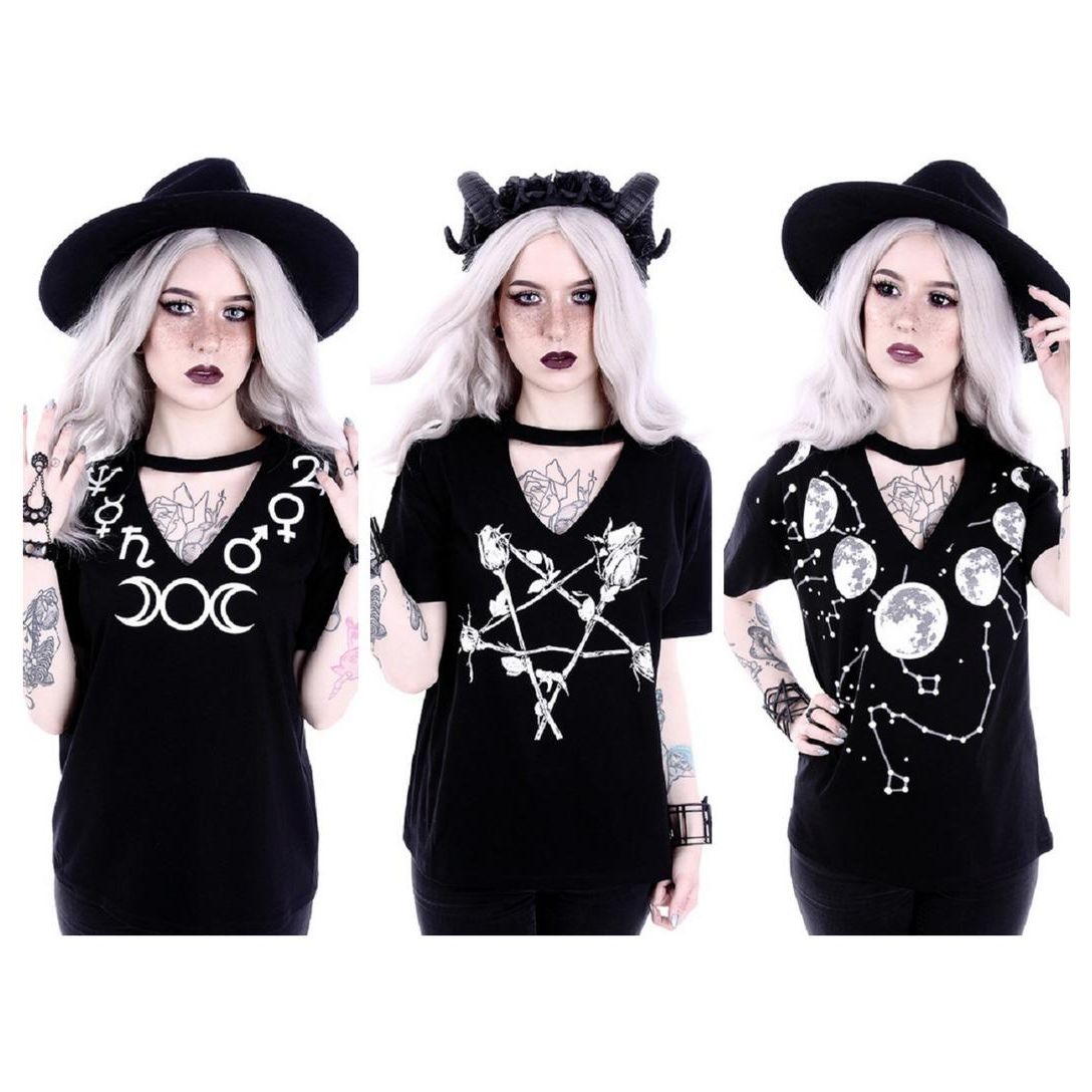 Restyle Moon Phases Wicca Choker T-shirt