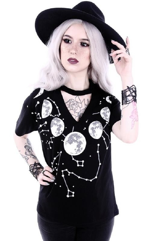 Restyle Moon Phases Wicca Choker T-shirt