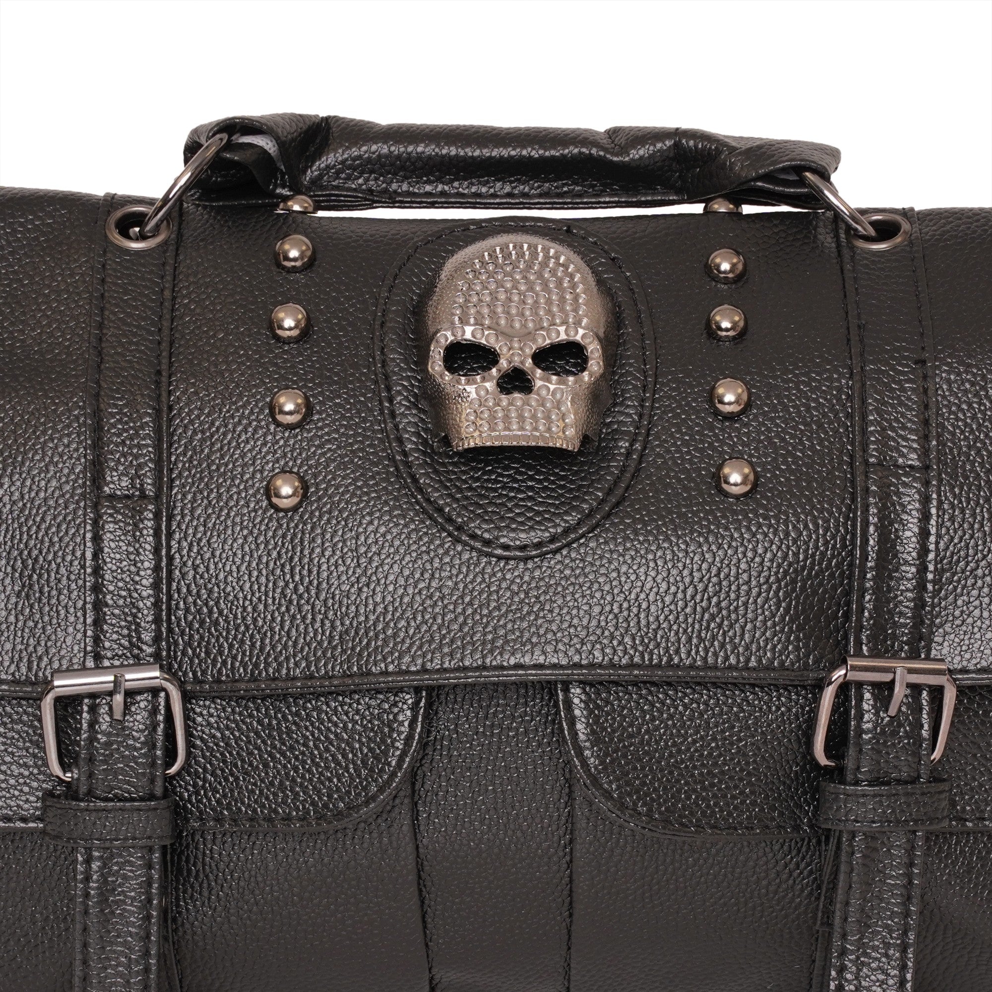 Ro Rox Aliz Skull Faux Leather Messenger Bag