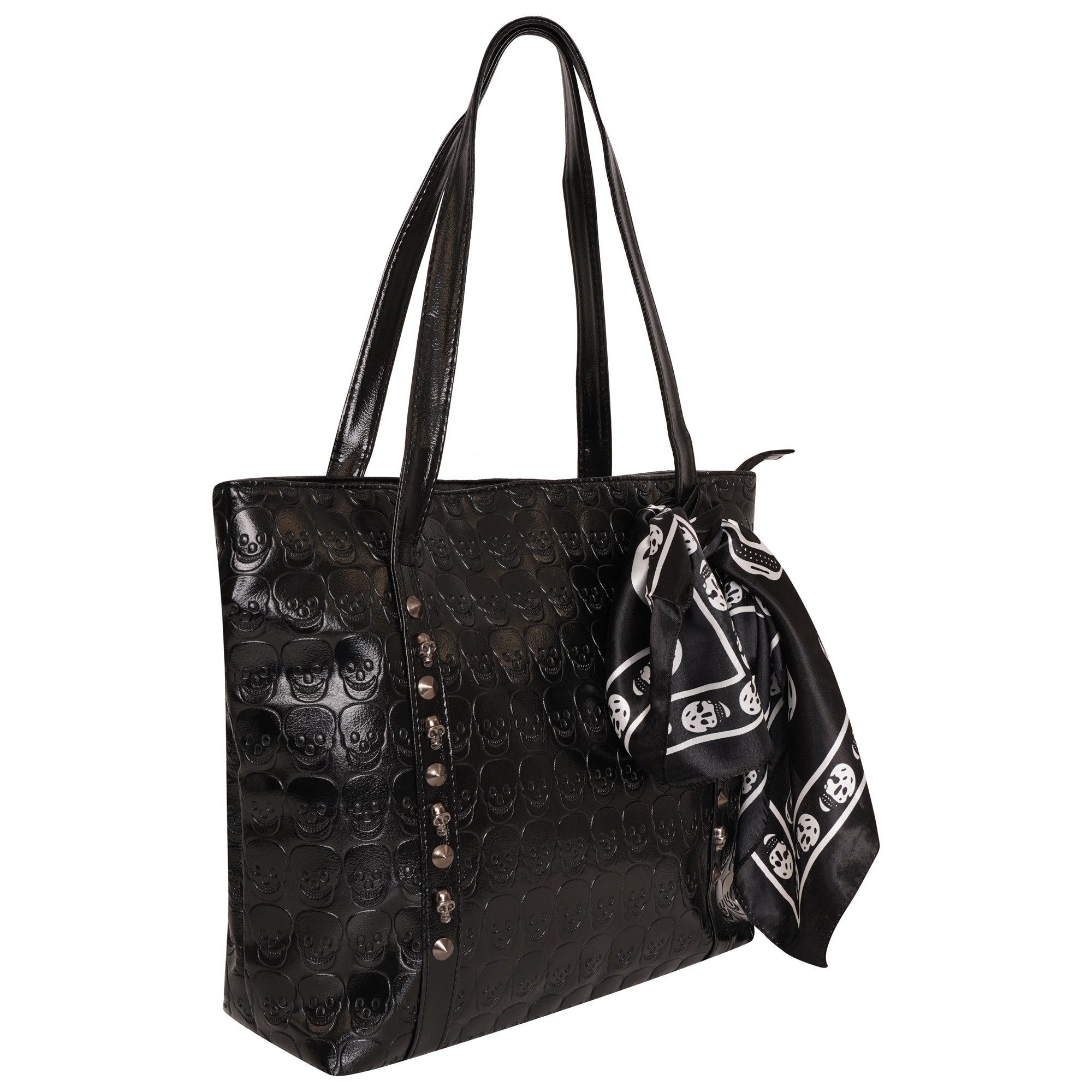 Ro Rox Allegra Skull Studded Faux Leather Shoulder bag