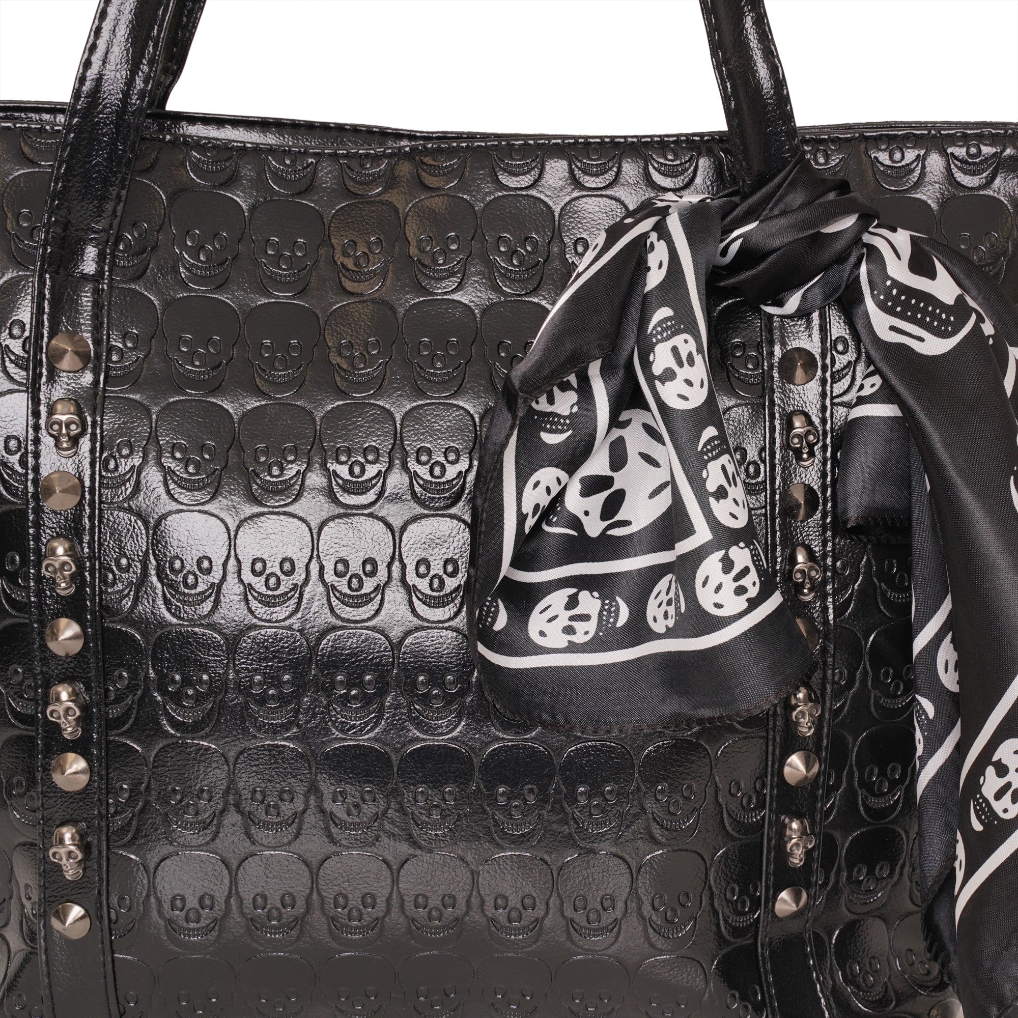 Ro Rox Allegra Skull Studded Faux Leather Shoulder bag