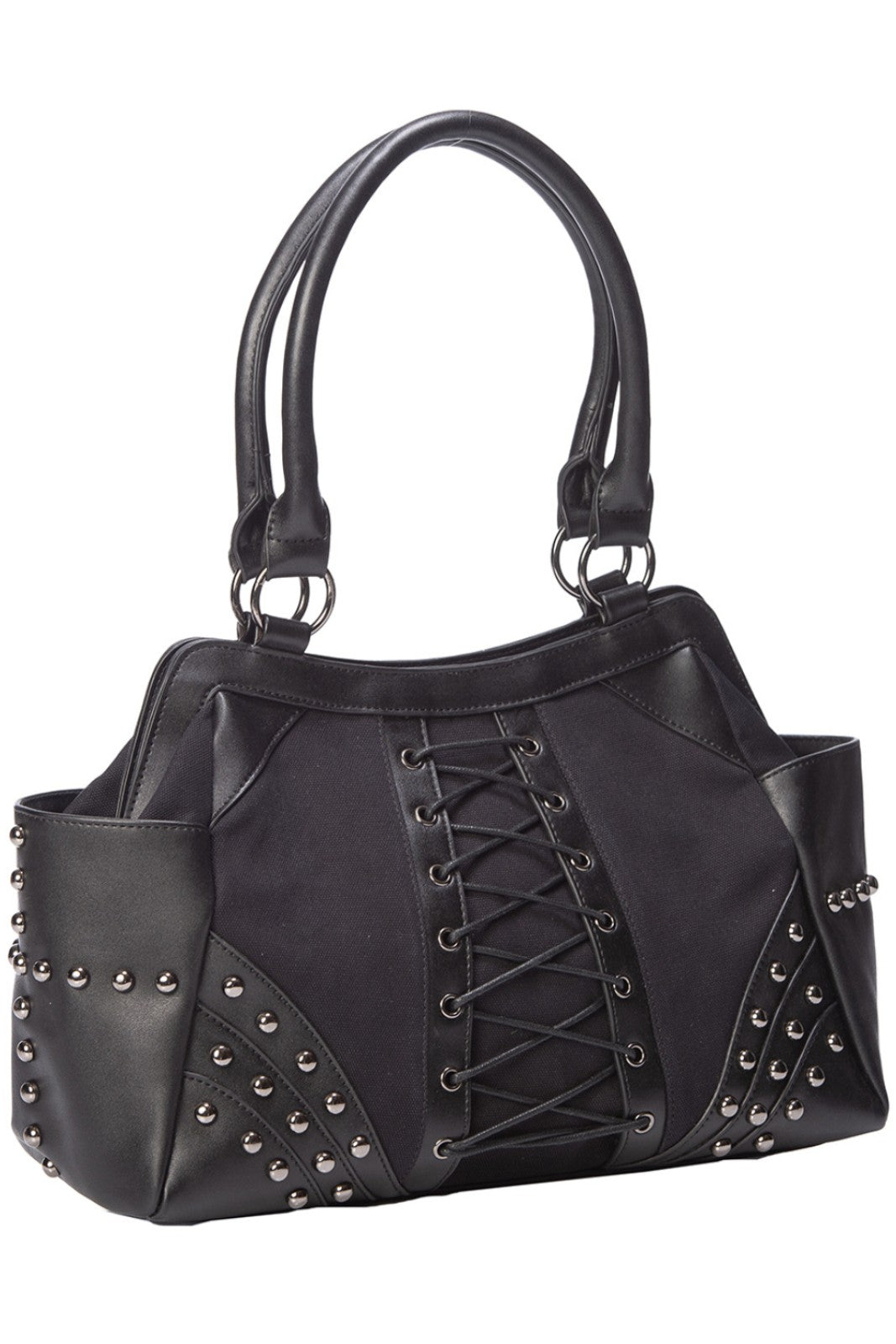 Banned Studded Corset Gothic Annabel Lee Faux Leather Bag