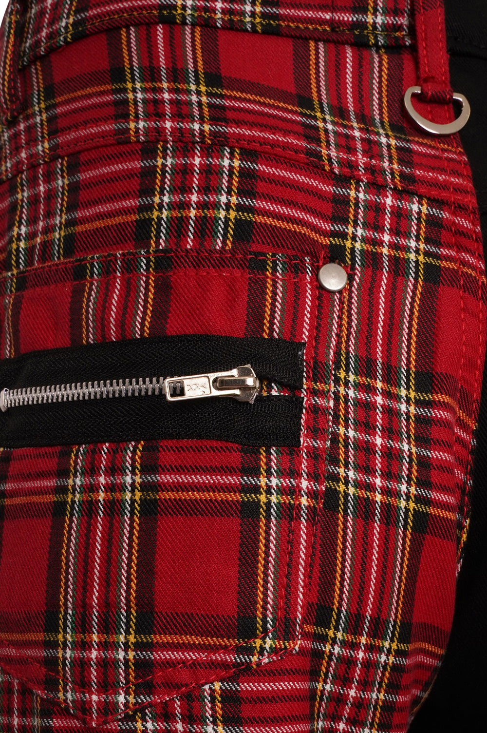 Gants Longs Sans Doigts Tartan Punk Gothique - Manchettes Avec Boucle Et Zipper - Ro Rox