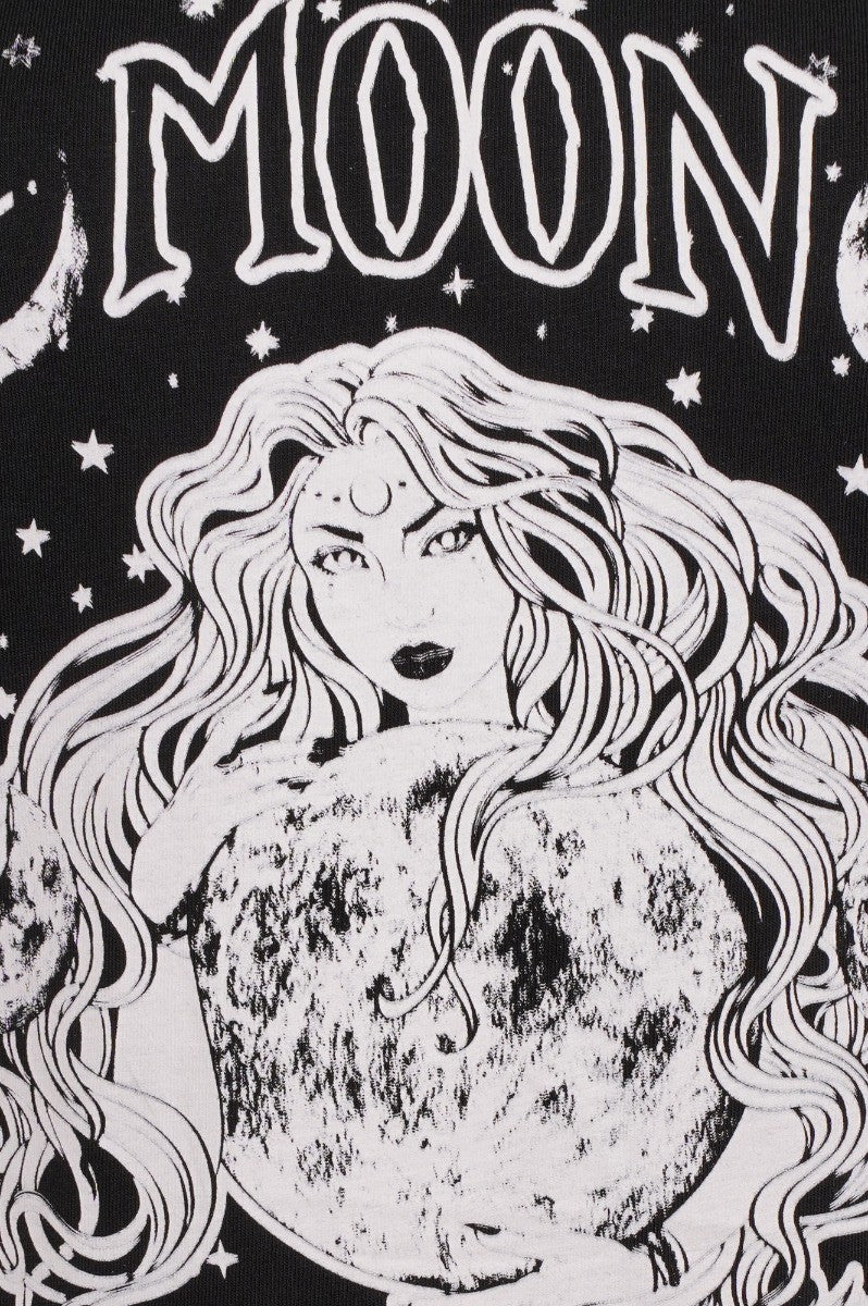 Ro Rox Selene Moon Goddess Wicca Goth Oversized T-shirt