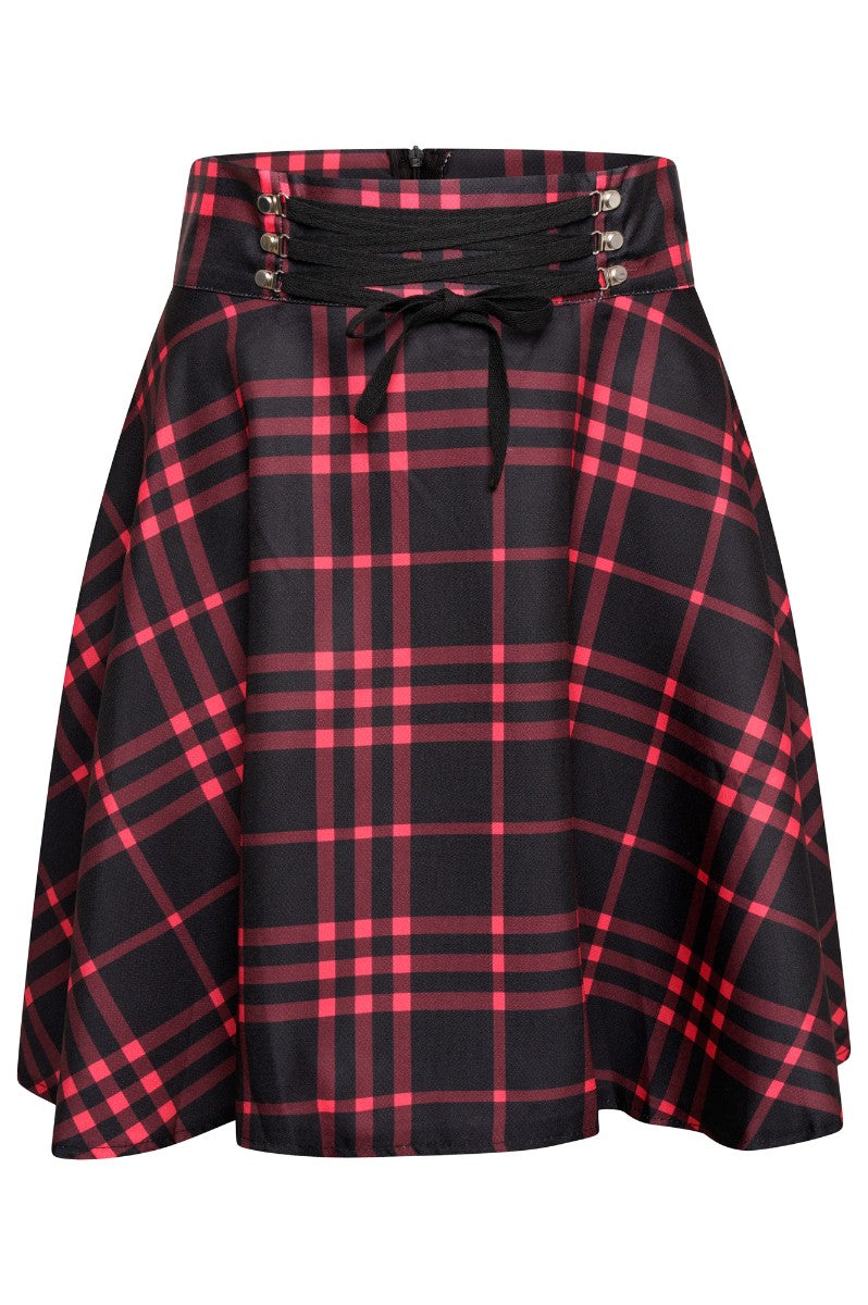 Ro Rox Cora Tartan Check Gothic Punk Mini Skirt
