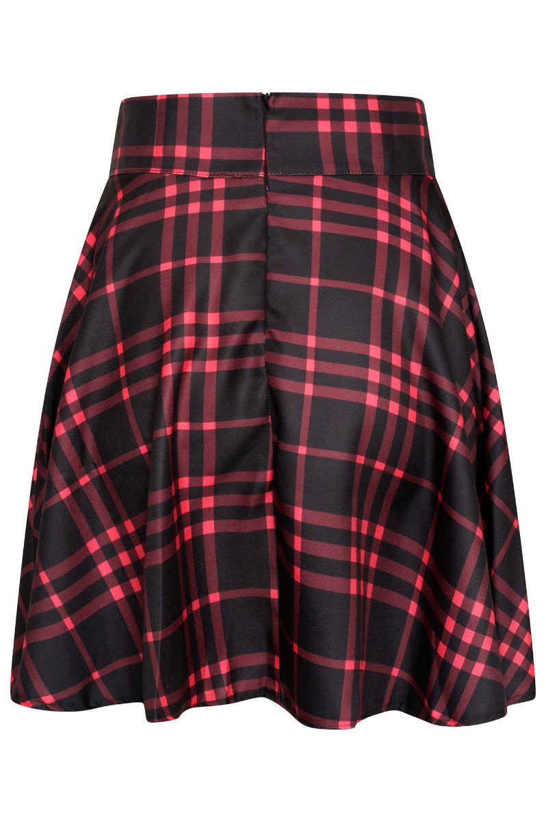 Ro Rox Cora Tartan Check Gothic Punk Mini Skirt