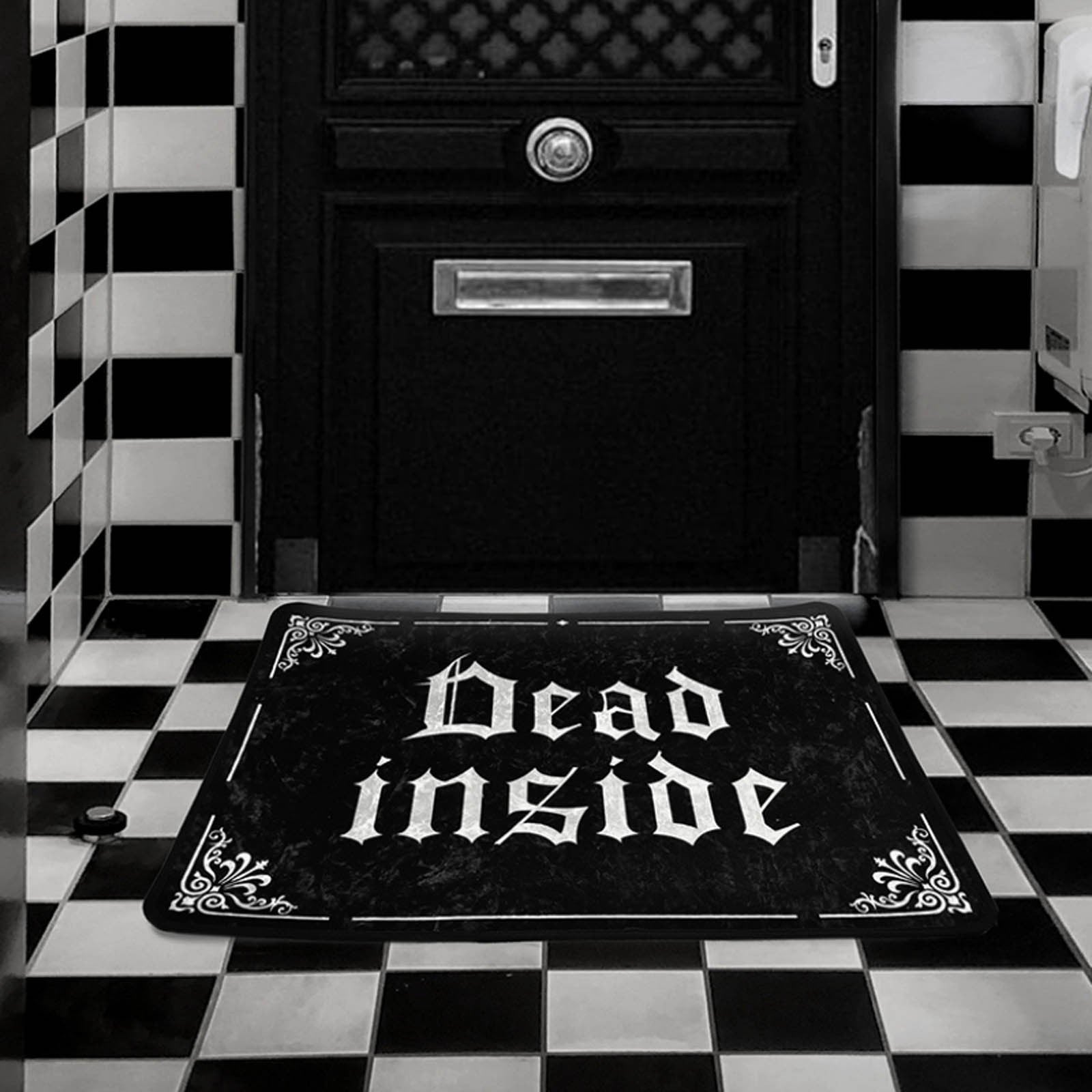 Gothic Dead Inside Carpet Halloween Non-Slip Rug Décor