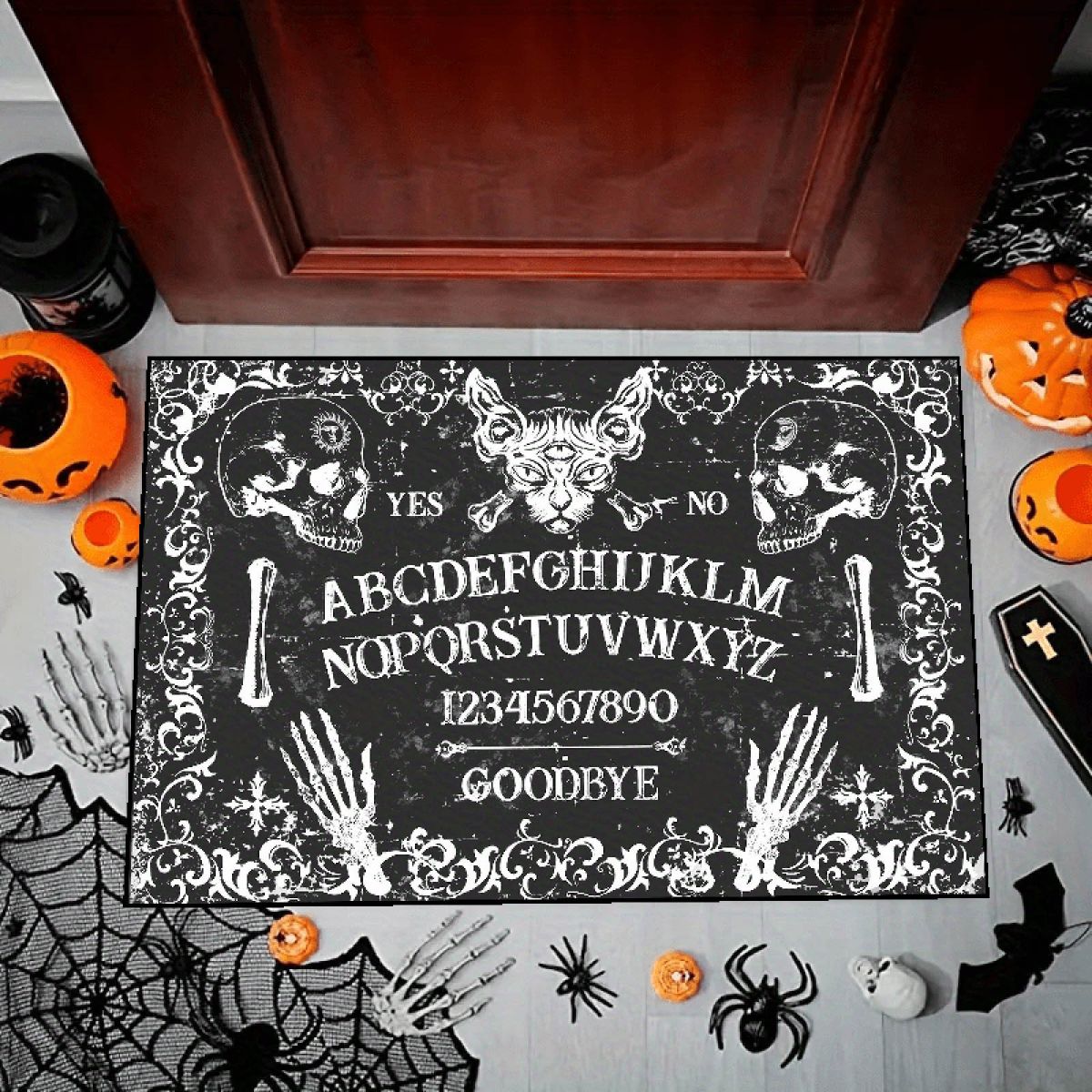 Gothic Hello Goodbye Ouija Rug Halloween Non-Slip Décor | Ro Rox