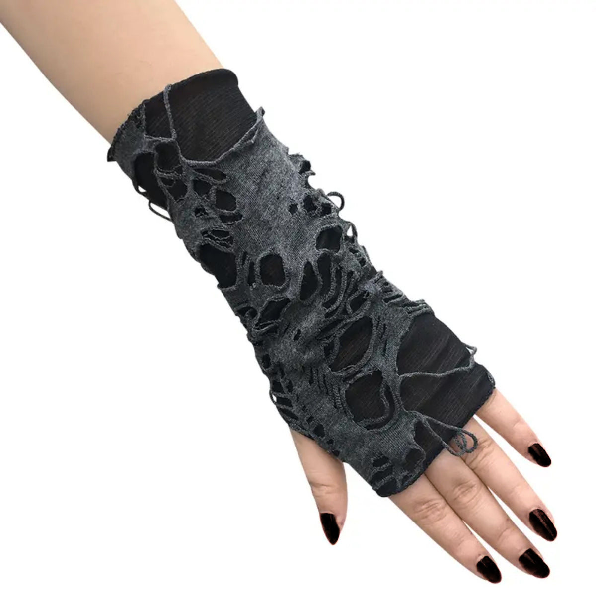 Ro Rox Distressed Fingerless Armwarmers Gothic Gloves