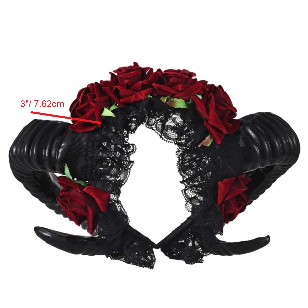 Ro Rox Red Roses Horns Gothic Headband