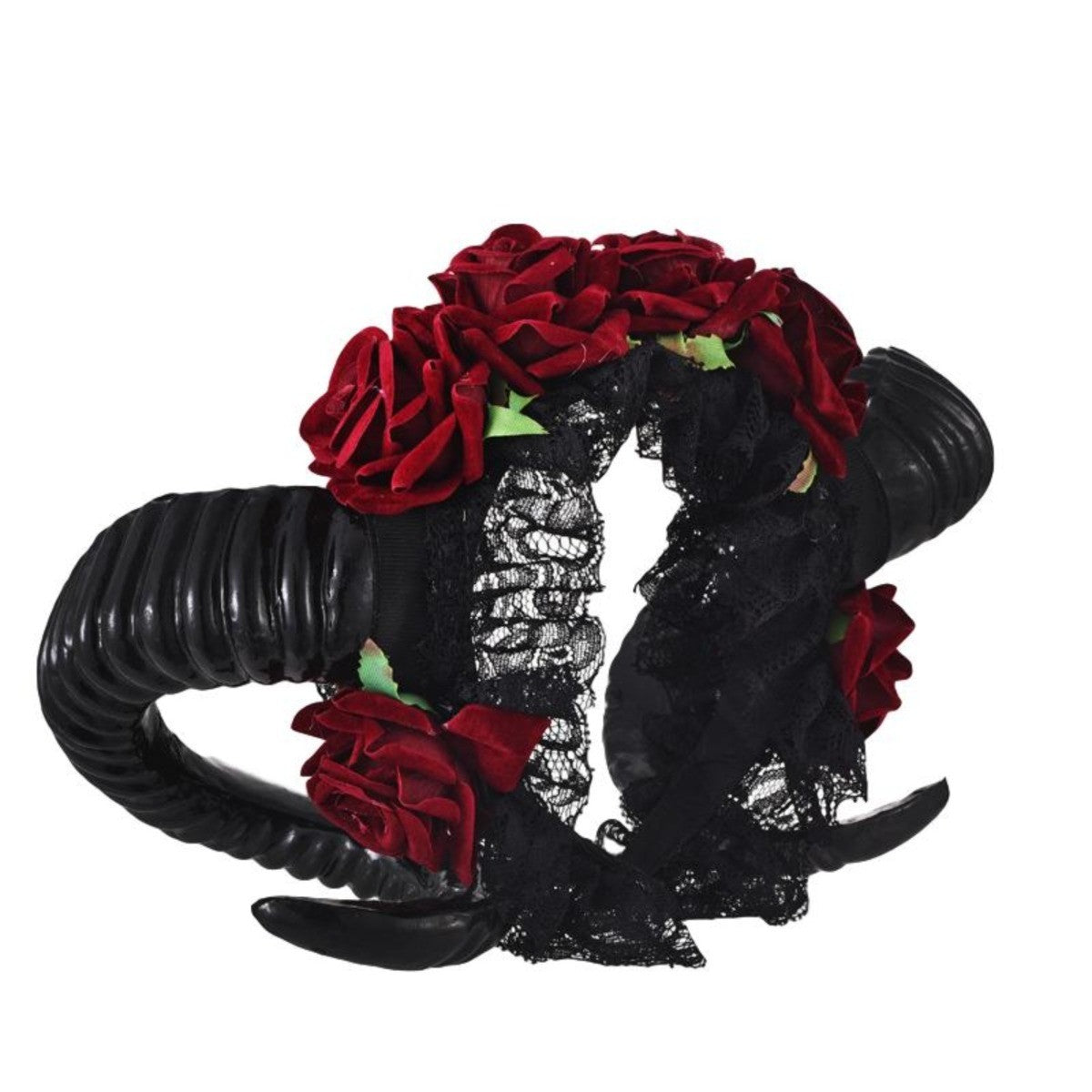 Ro Rox Red Roses Horns Gothic Headband